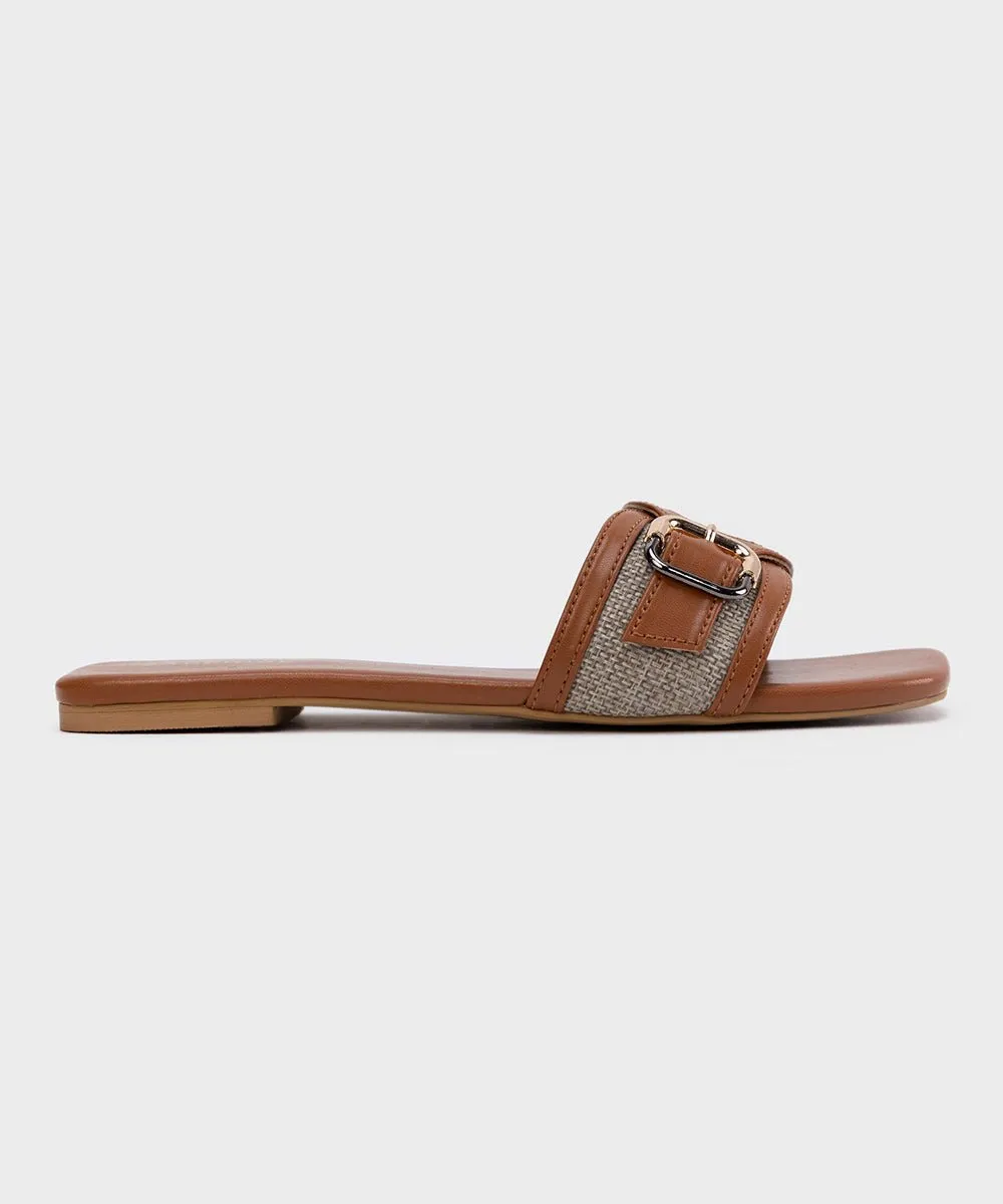 Canvas Flats with Buckle Detail