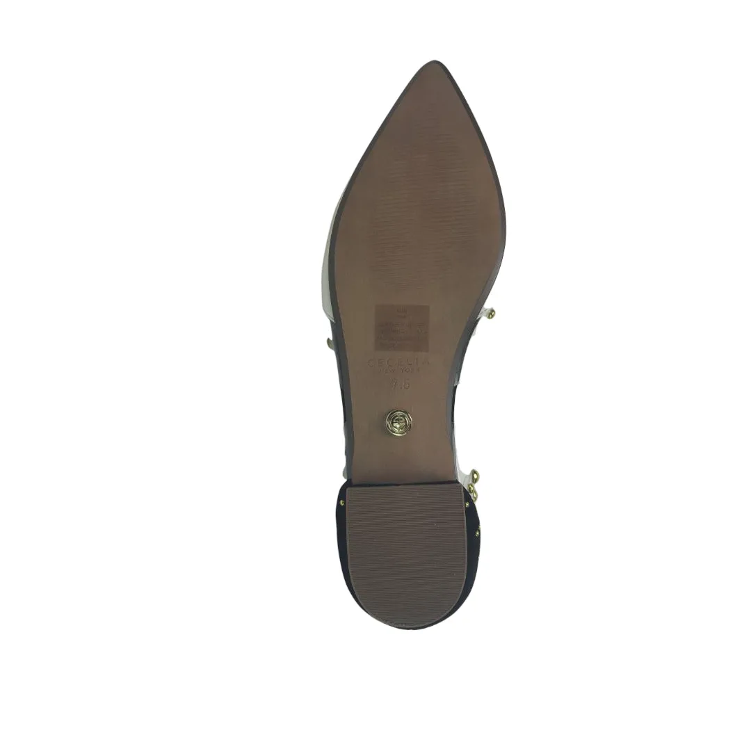 CECELIA New York Women's Black Alabaster Min Balerina Flats #QTK9528 NWT