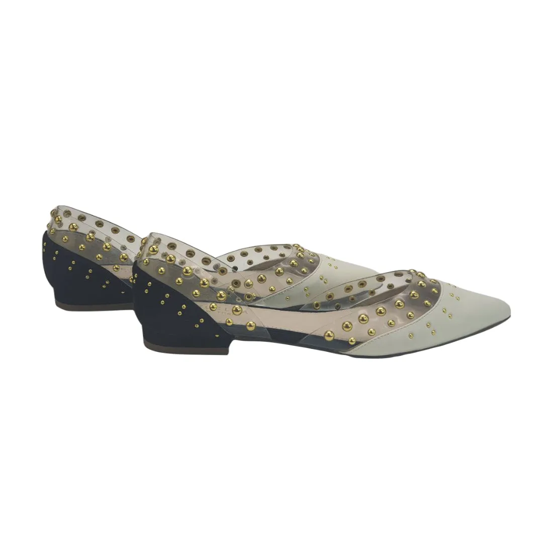 CECELIA New York Women's Black Alabaster Min Balerina Flats #QTK9528 NWT