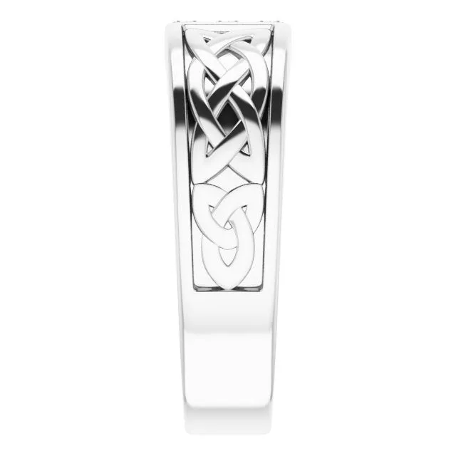 Celtic Knot Design 0.20 ctw Round Diamond Men's Ring