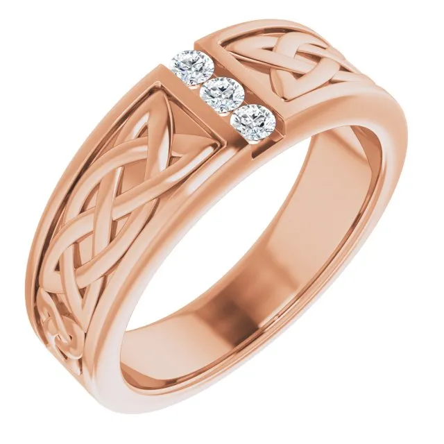 Celtic Knot Design 0.20 ctw Round Diamond Men's Ring