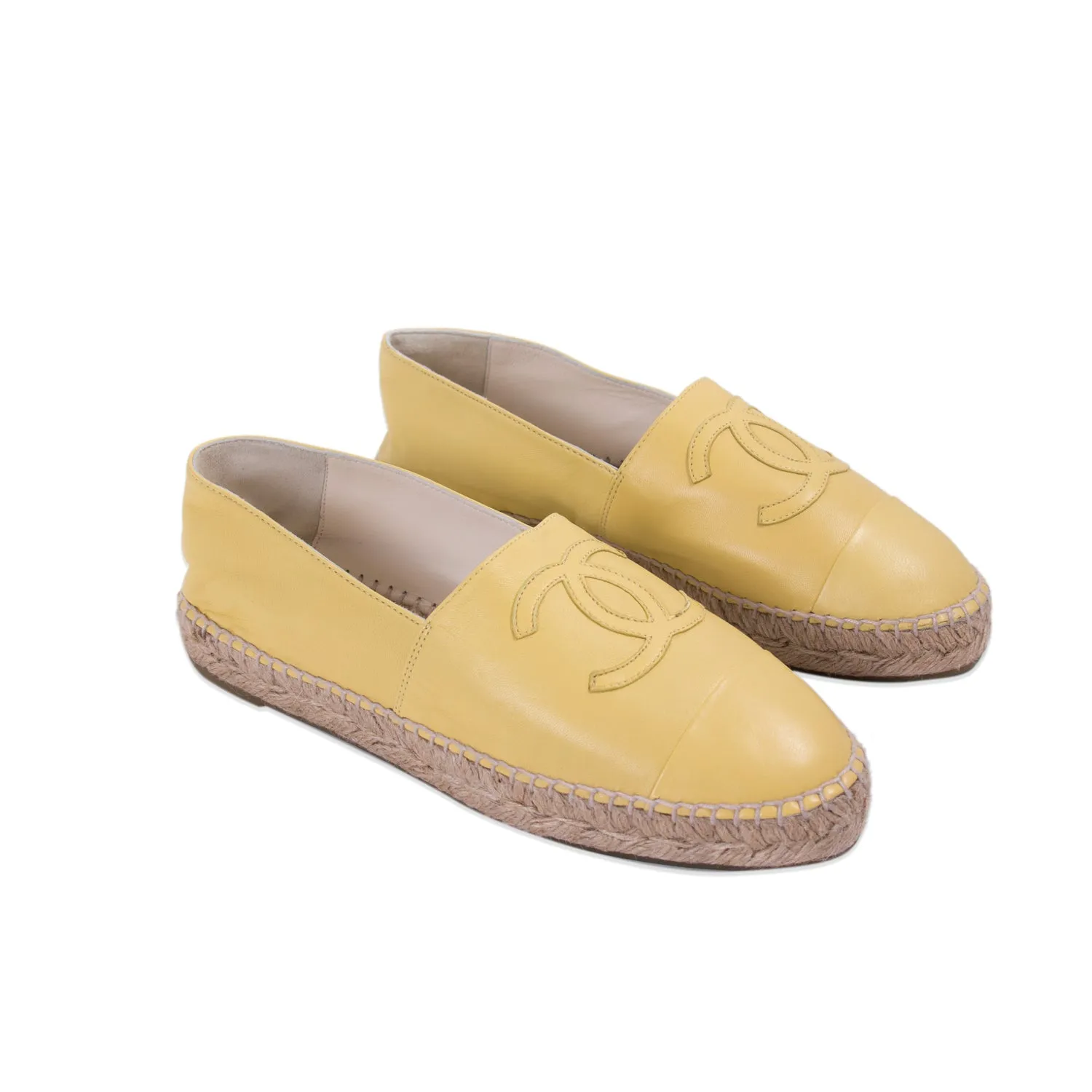 Chanel Lambskin Leather CC Espadrilles
