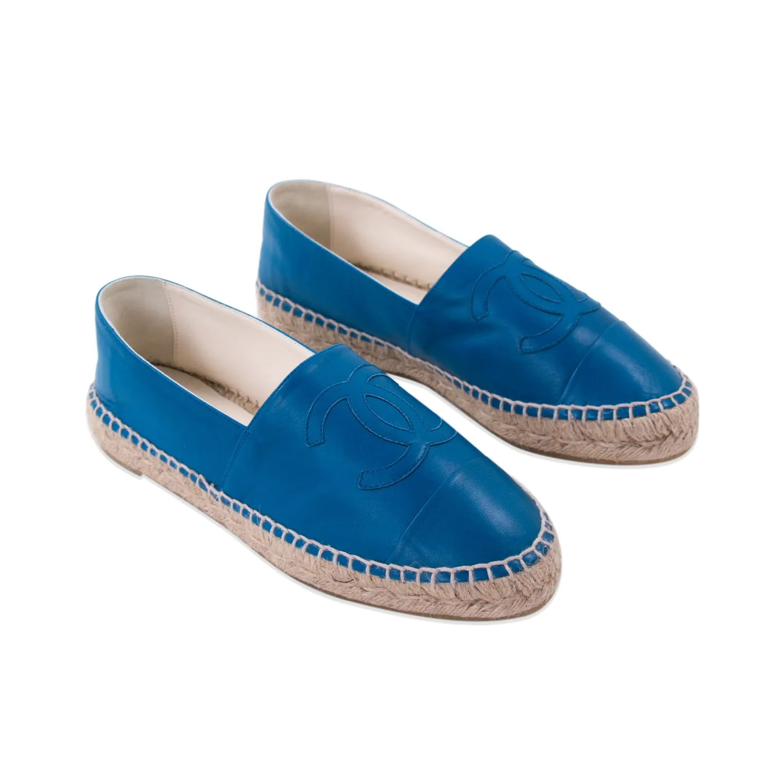 Chanel Lambskin Leather CC Espadrilles