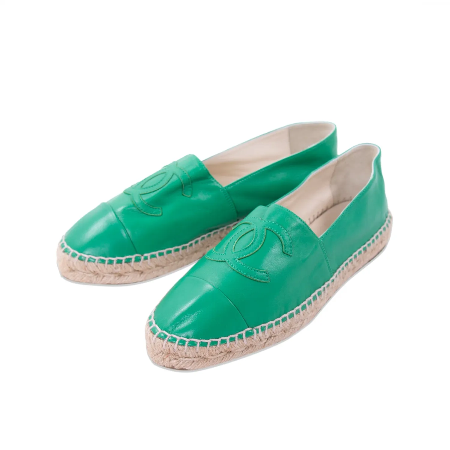Chanel Lambskin Leather CC Espadrilles