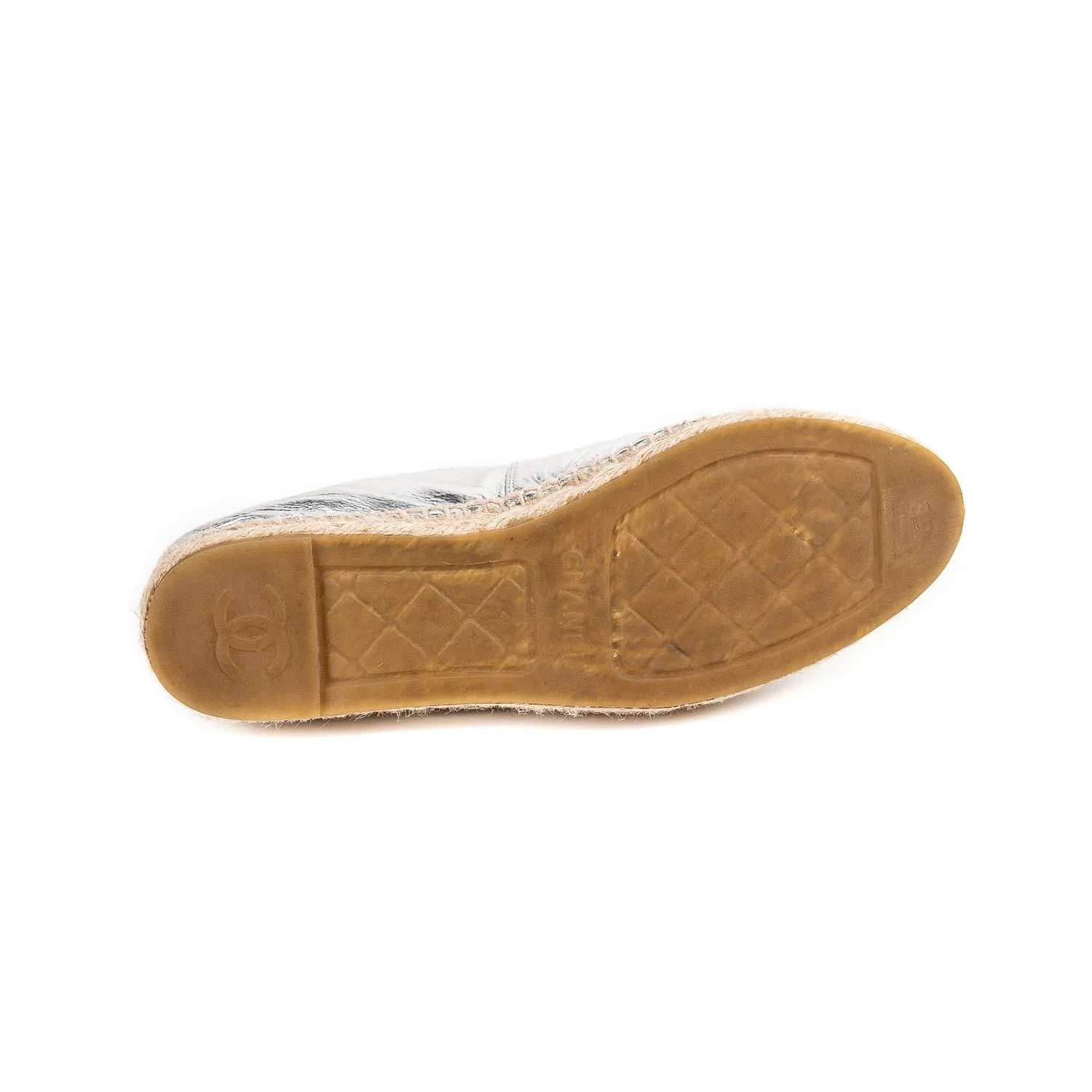 Chanel Metallic Leather CC Espadrilles