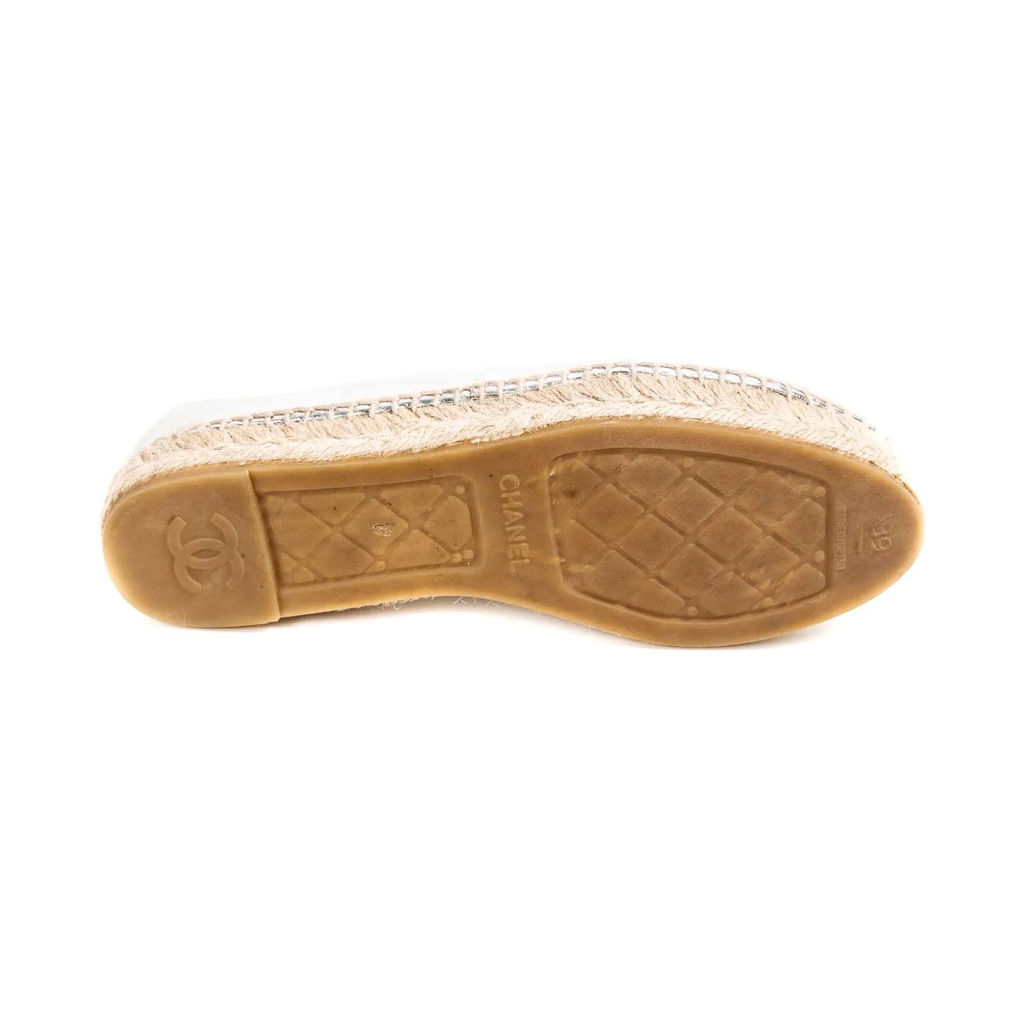 Chanel Metallic Leather CC Espadrilles