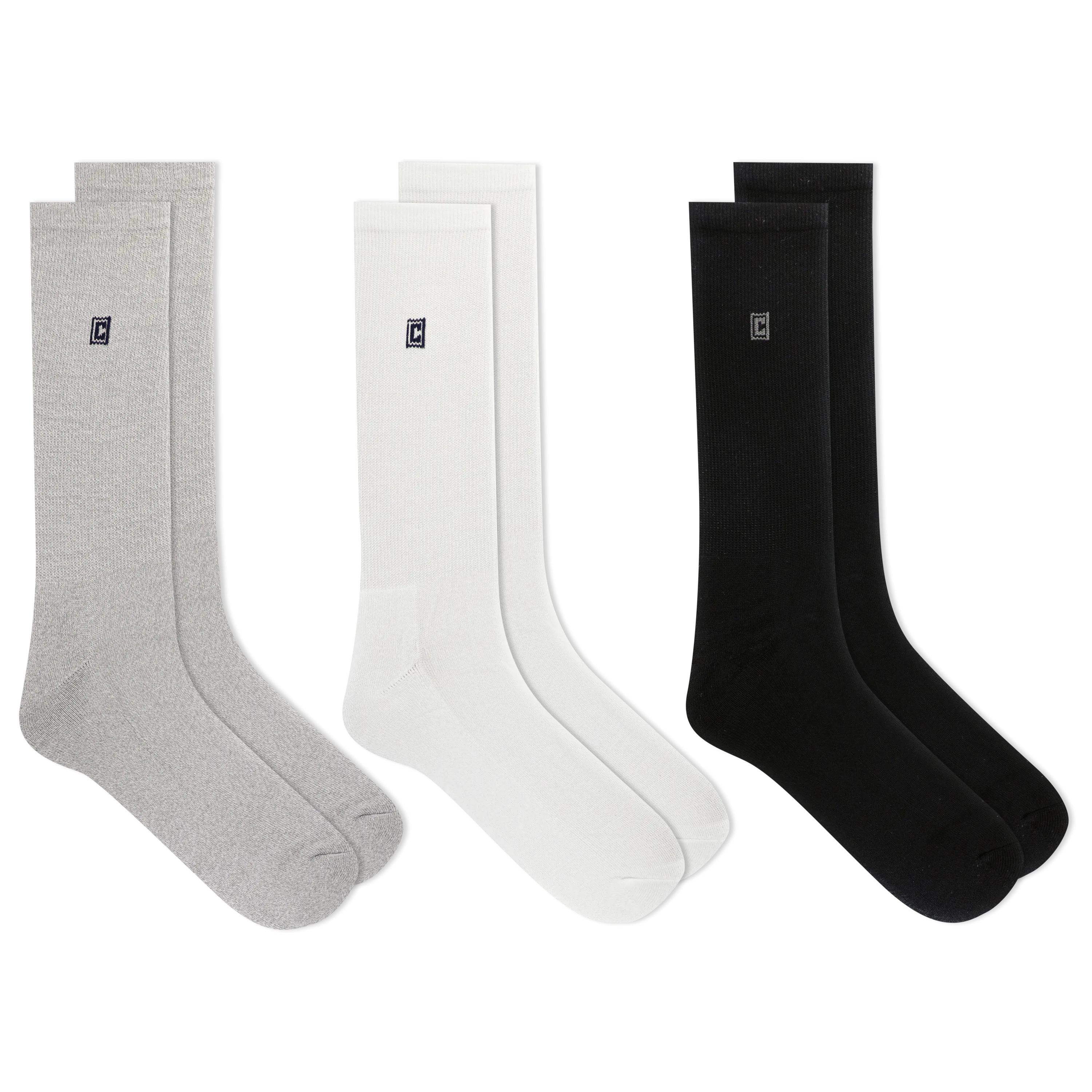 Chaps Men's Classic Solid Crew Socks 3 Pair