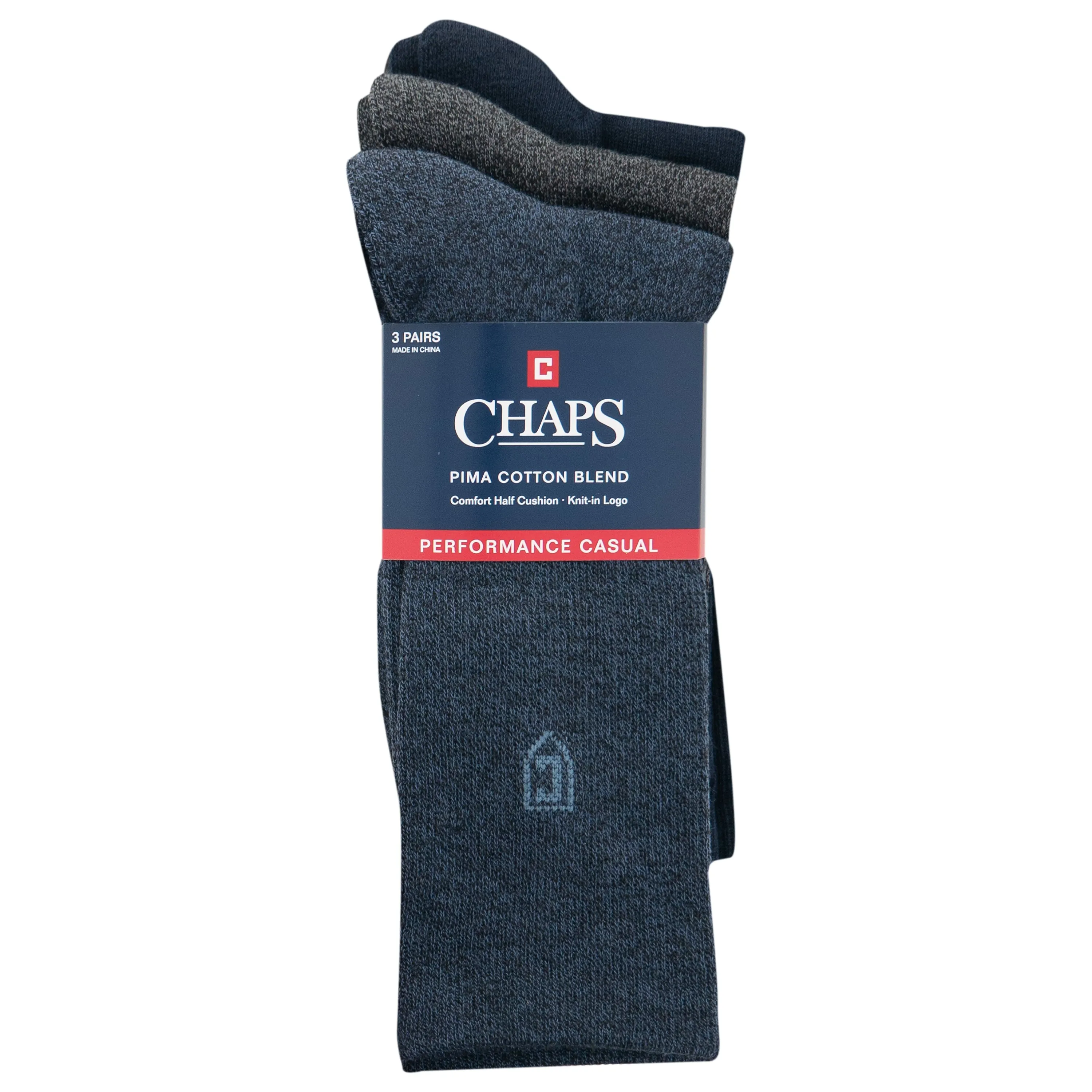 Chaps Men's Classic Solid Crew Socks 3 Pair