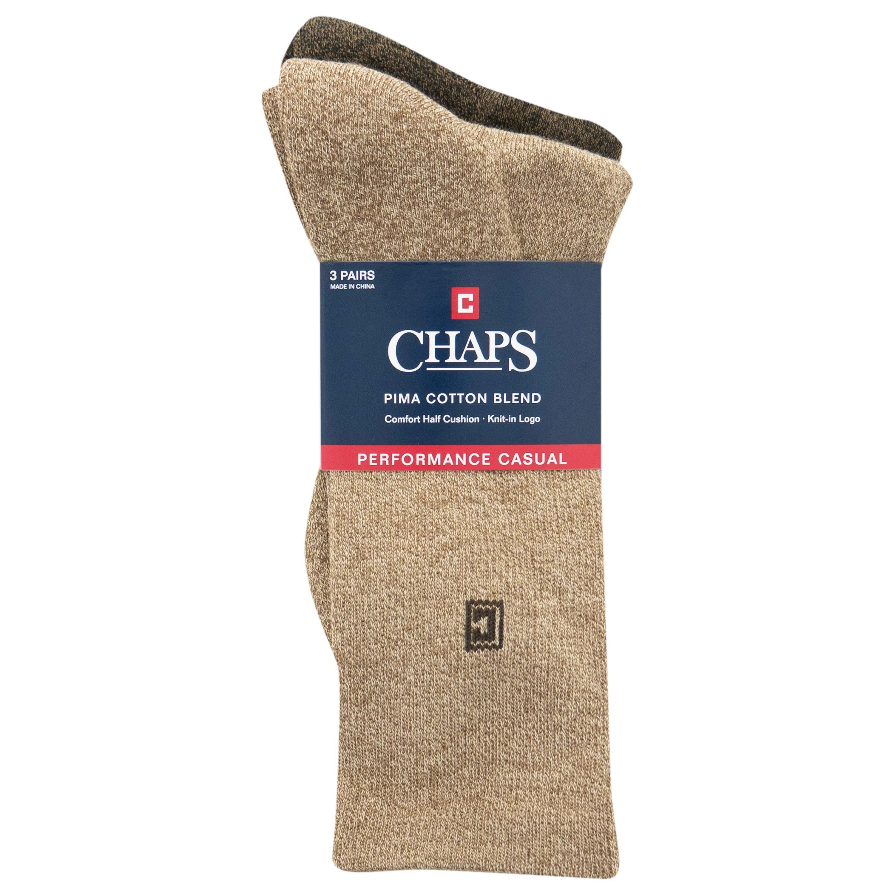 Chaps Men's Classic Solid Crew Socks 3 Pair