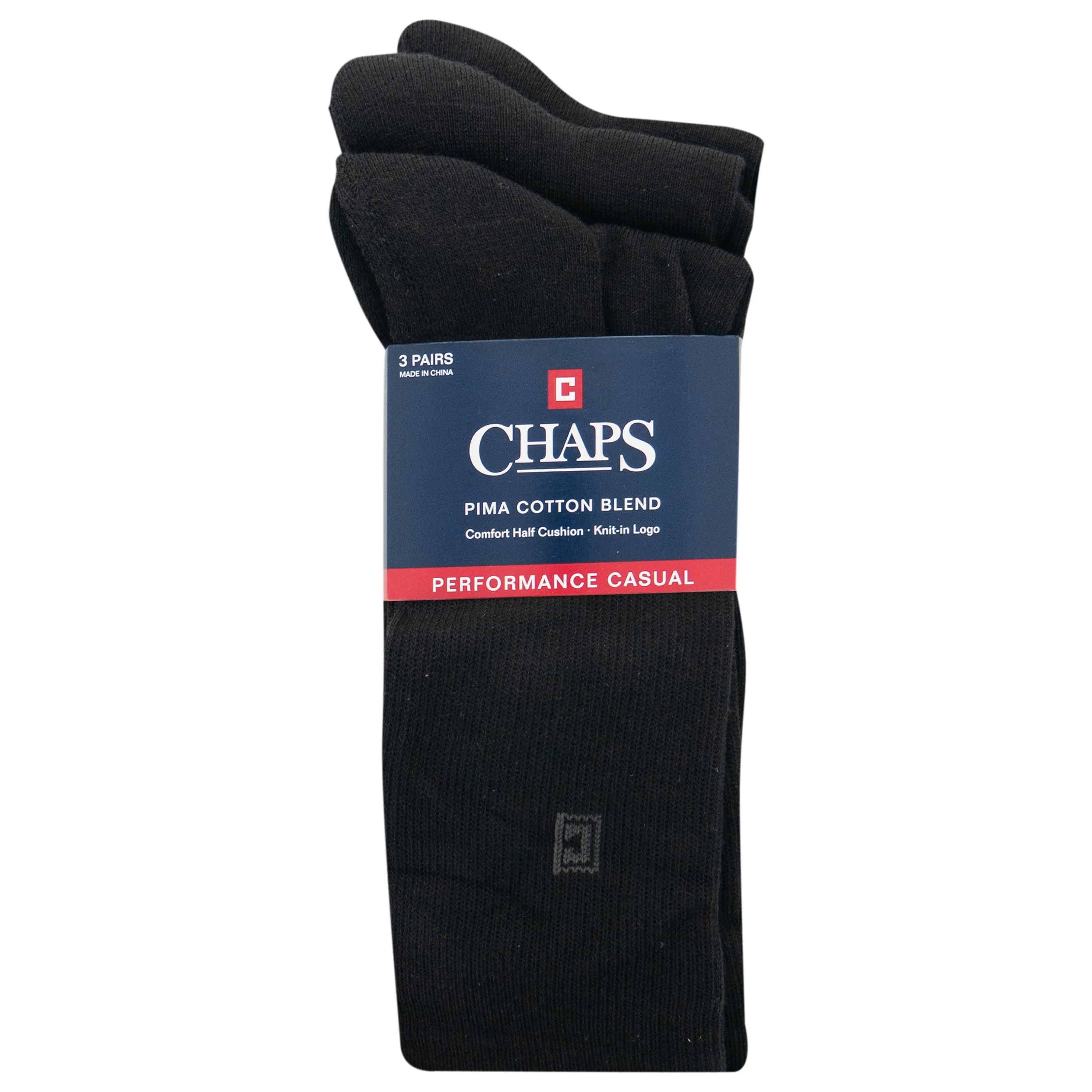 Chaps Men's Classic Solid Crew Socks 3 Pair