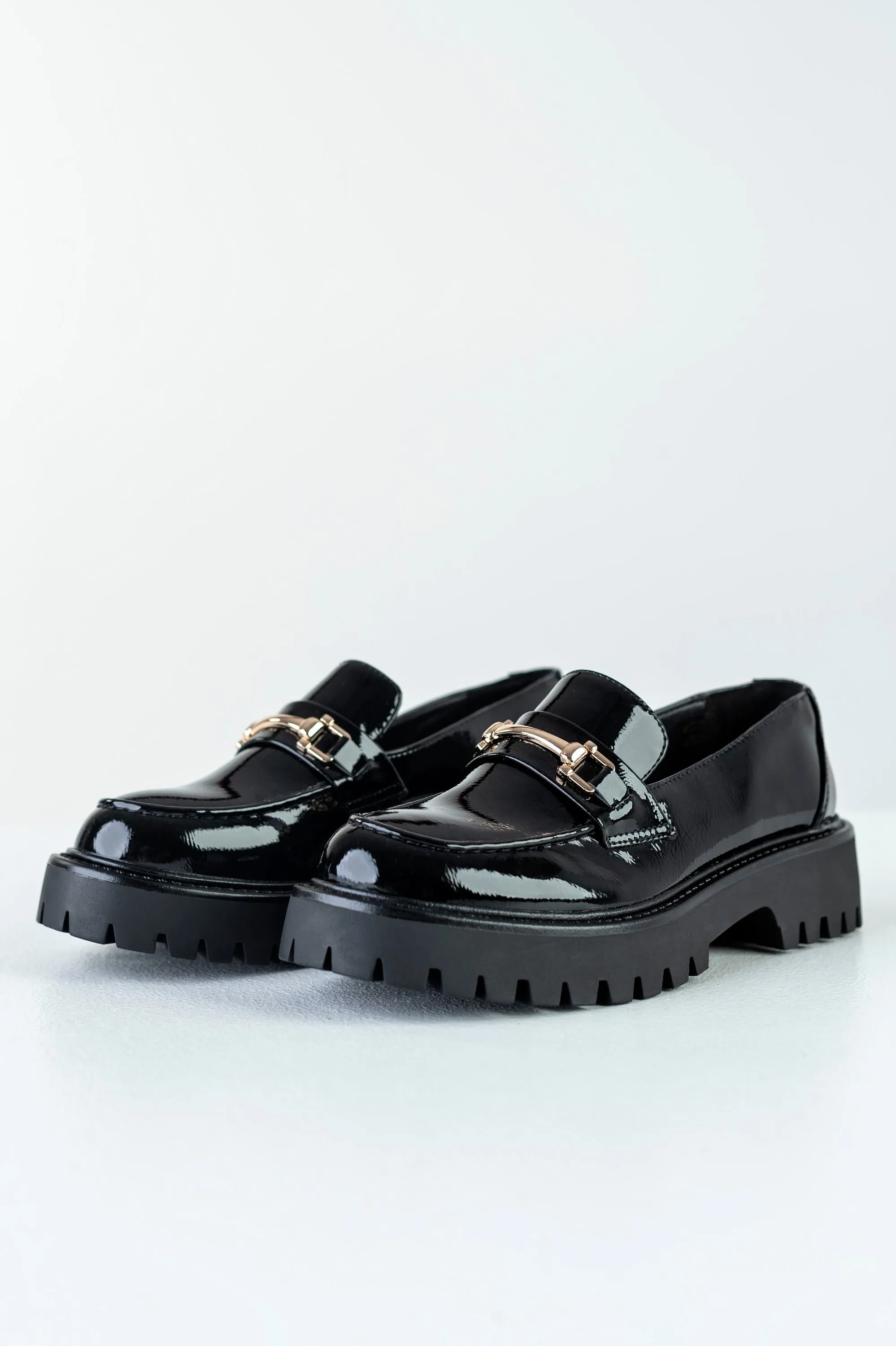 Chunky sole loafers with buckle