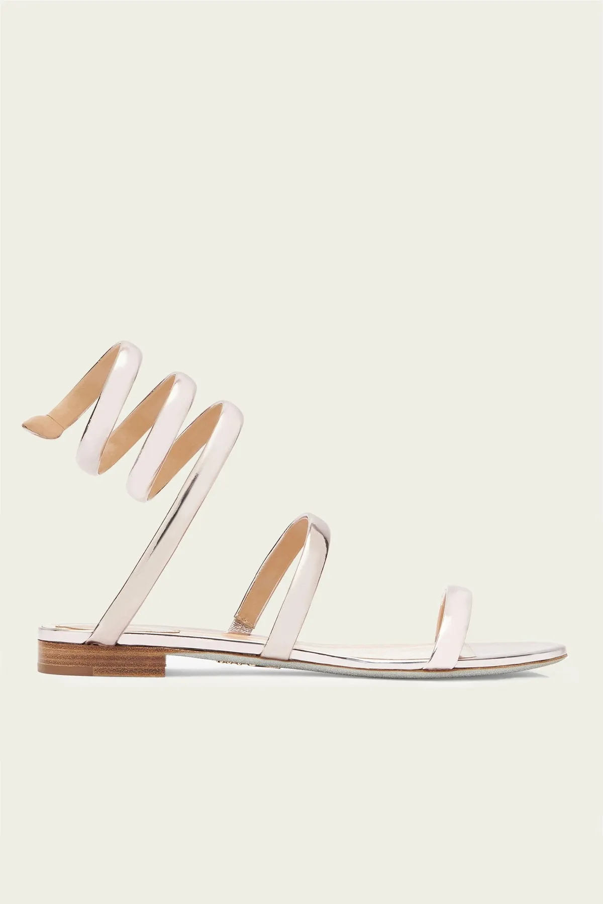 Cleo Mirrored Flat Sandal 10 in Rose Gold