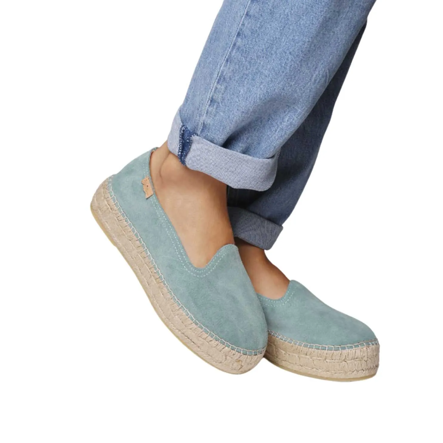 Closed Toe Suede Leather Espadrilles for Women - Keira