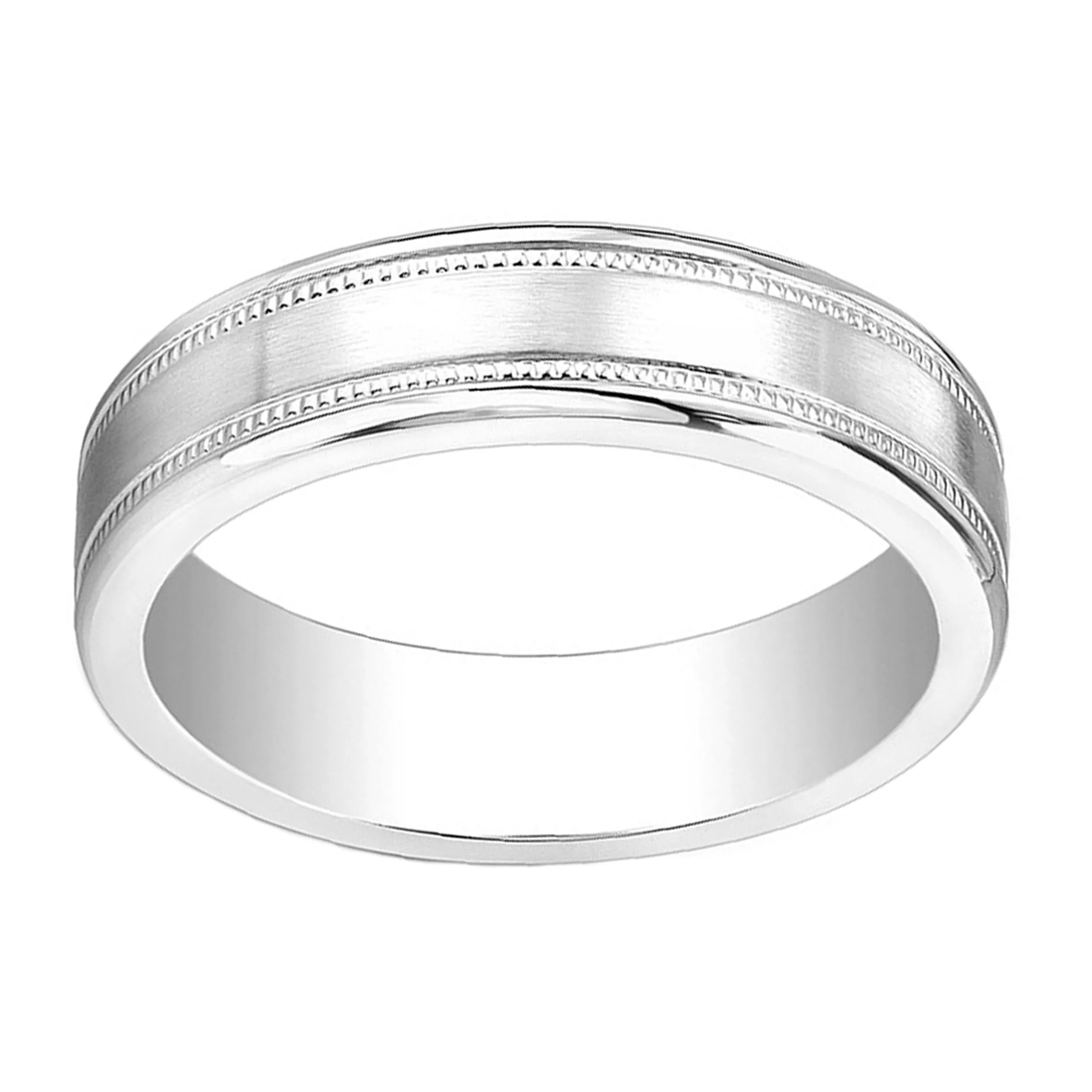 Cobalt Brushed Center Polished Edges Men's Wedding Band Ring