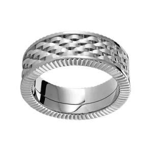 Cobalt Chromo Design Watch Bezel Edge Adri'Kal Men's Ring