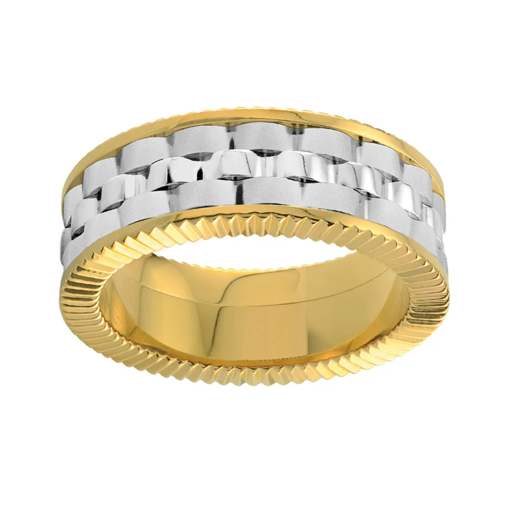 Cobalt Satin Centre with Gold IP Watch Bezel Edge Men's Fénix Ring