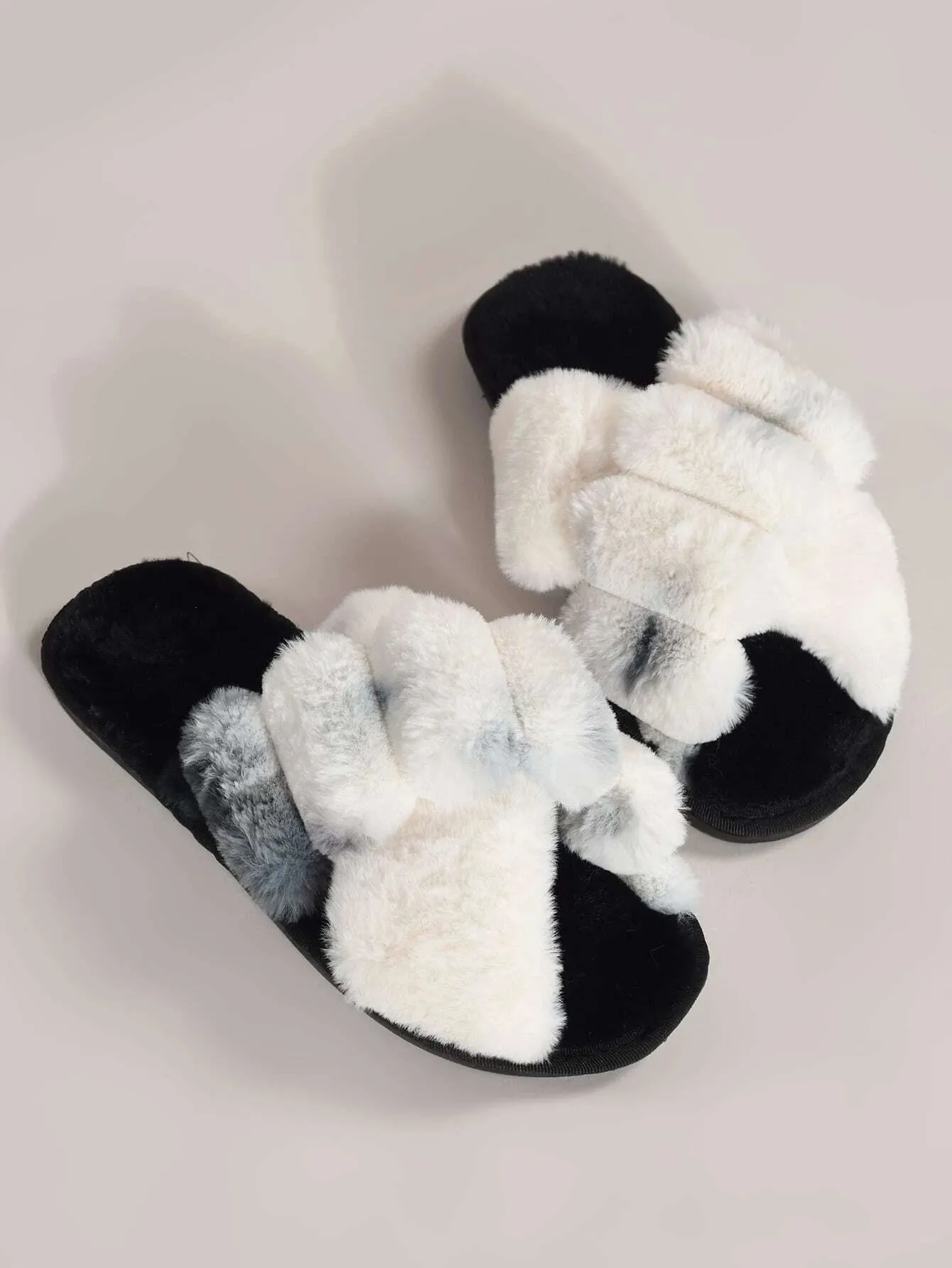 Colorblock Criss Cross Home Slippers, Multicolor Fashionable Color Block Women's House Slippers