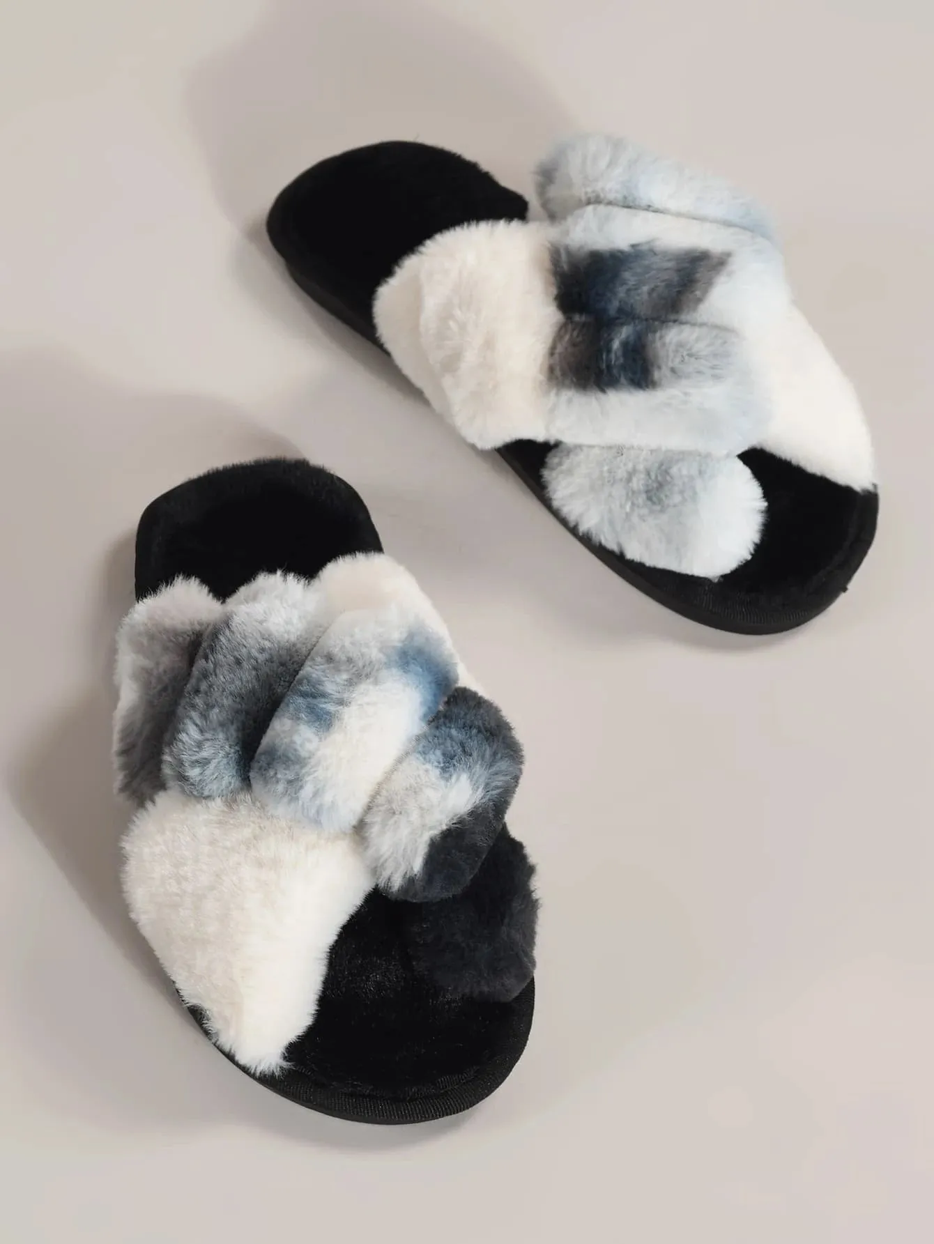 Colorblock Criss Cross Home Slippers, Multicolor Fashionable Color Block Women's House Slippers