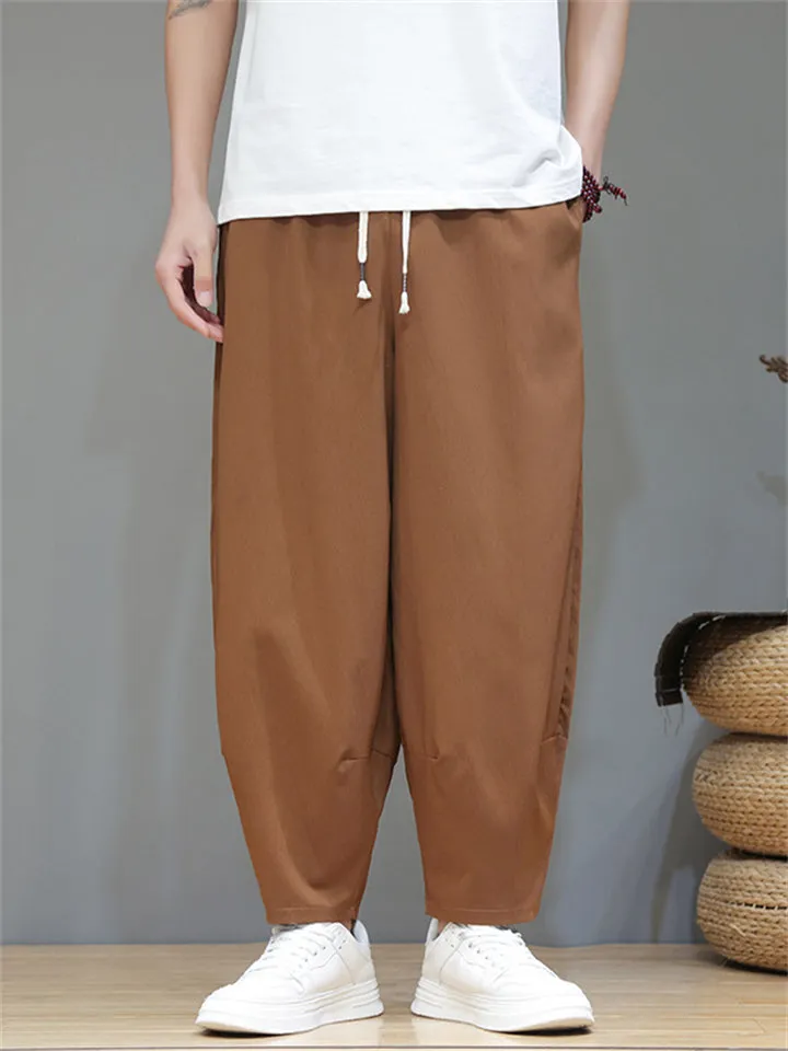 Comfort Breathable Ice Silk Ankle Tied Casual Pants for Men