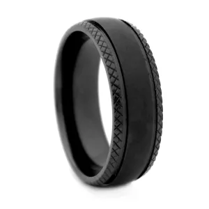 Comfort Fit 8mm Matte Black Zirconium Wedding Band, Size 10 (91590)