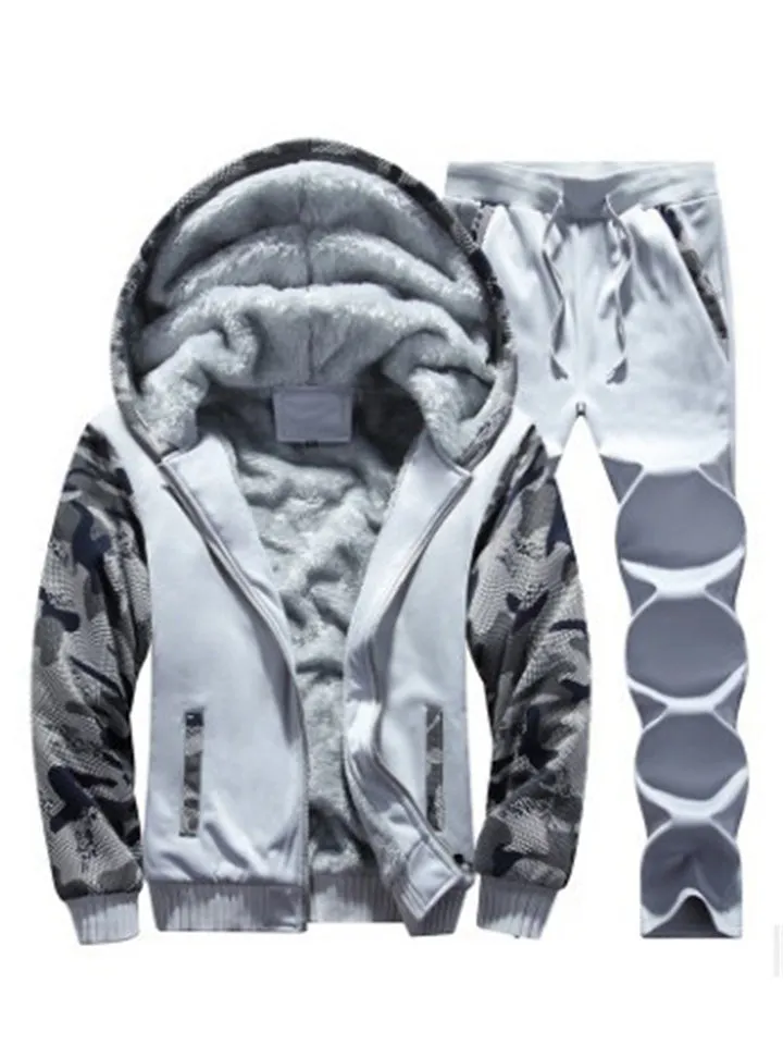 Comfort Fleece Long Sleeve Winter Male Casual Tracksuit