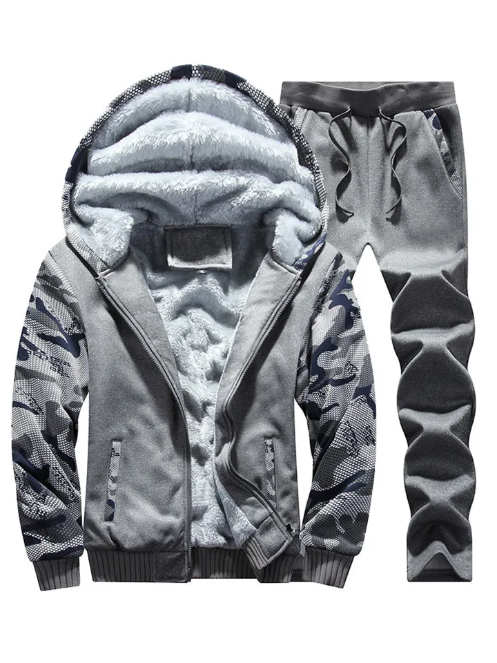 Comfort Fleece Long Sleeve Winter Male Casual Tracksuit