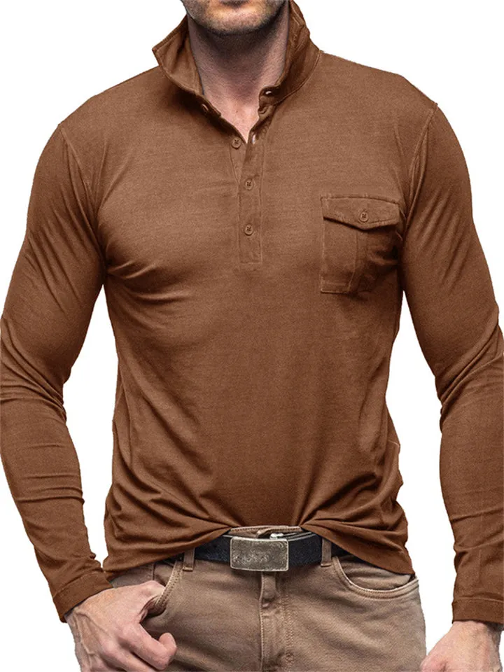 Comfort Regular Fit Turn Down Collar Polo Shirts for Men