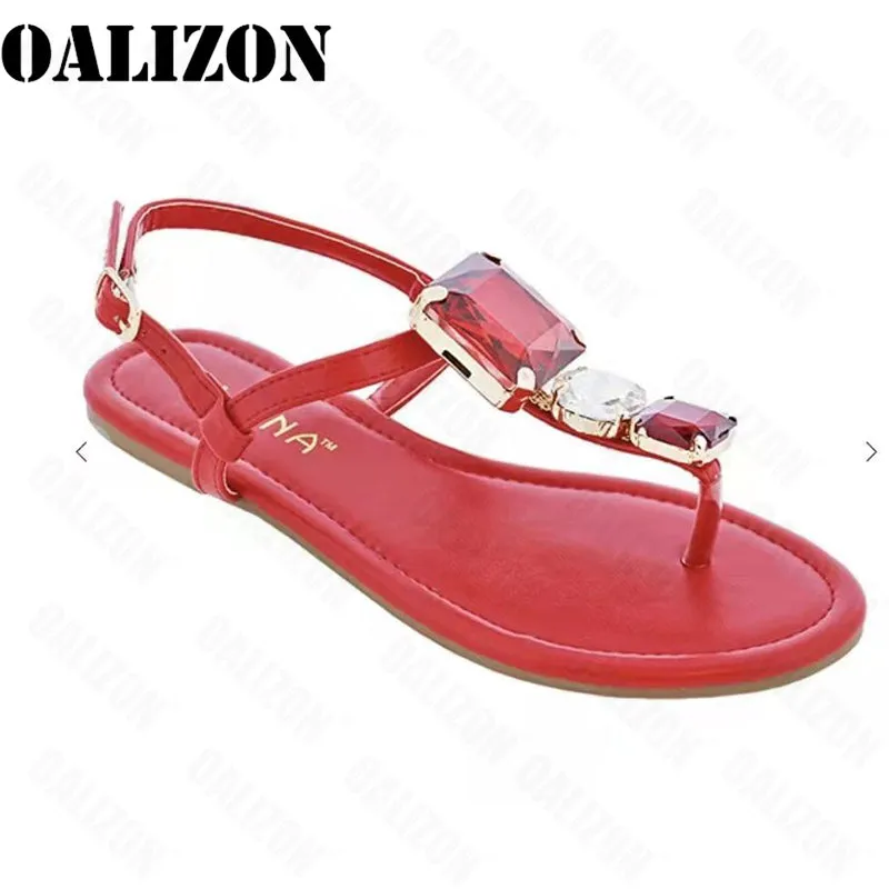 Crystal Dress Slides Beach Clip Toe Shallow Flip Flops Mujer