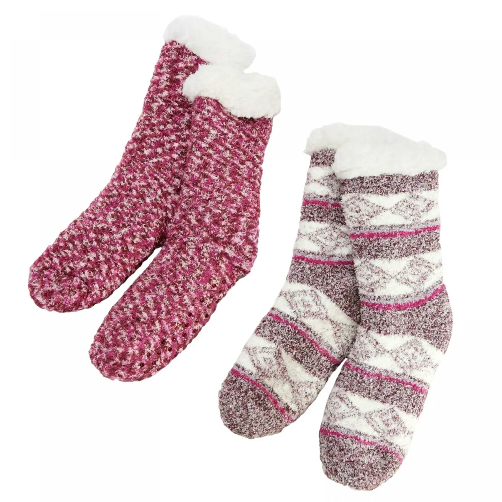 Cuddl Duds Women's 2 PAIRS Faux Sherpa Cozy Lined Socks