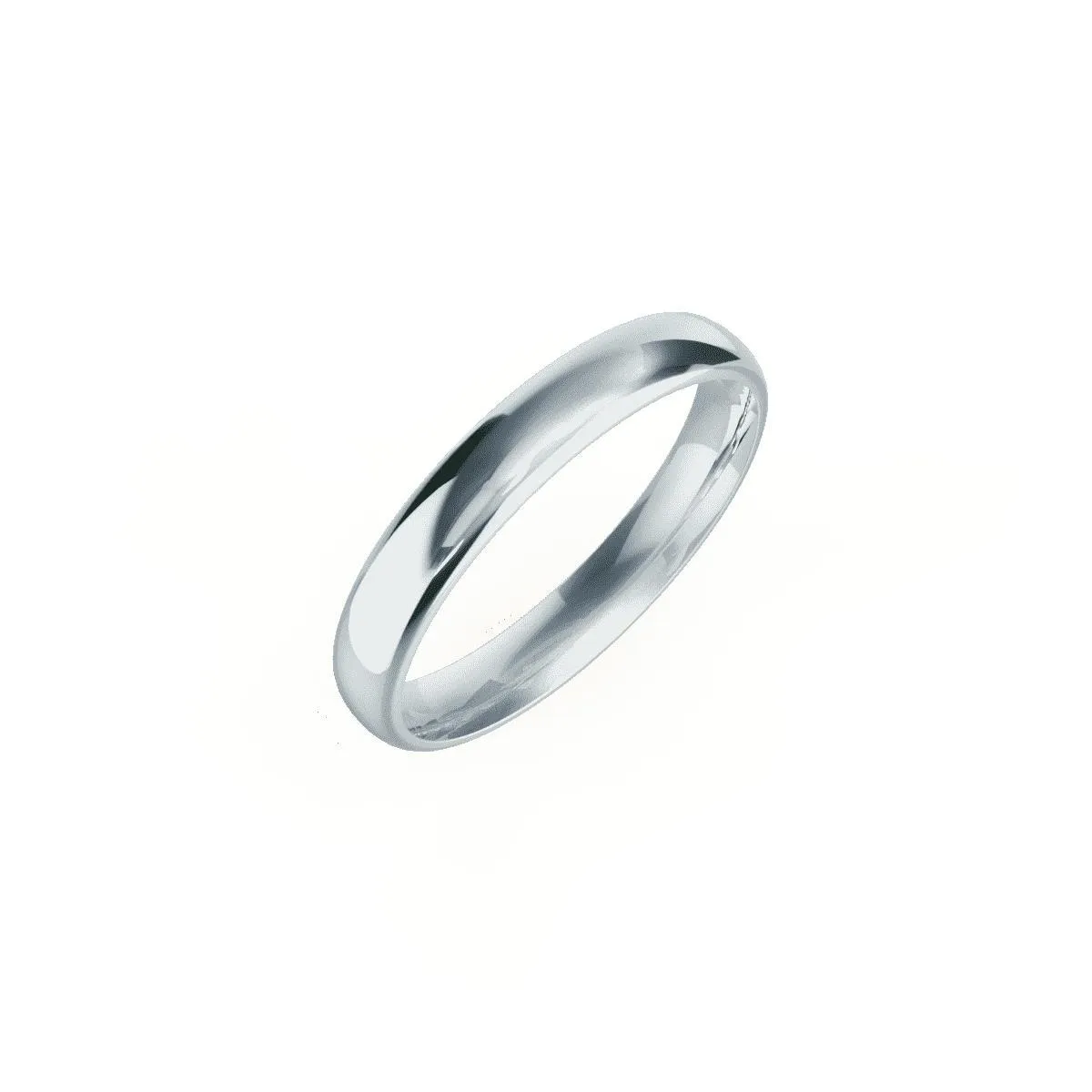 Custom 14K White Gold Comfort-fit Wedding Band 3MM wide with Engraving