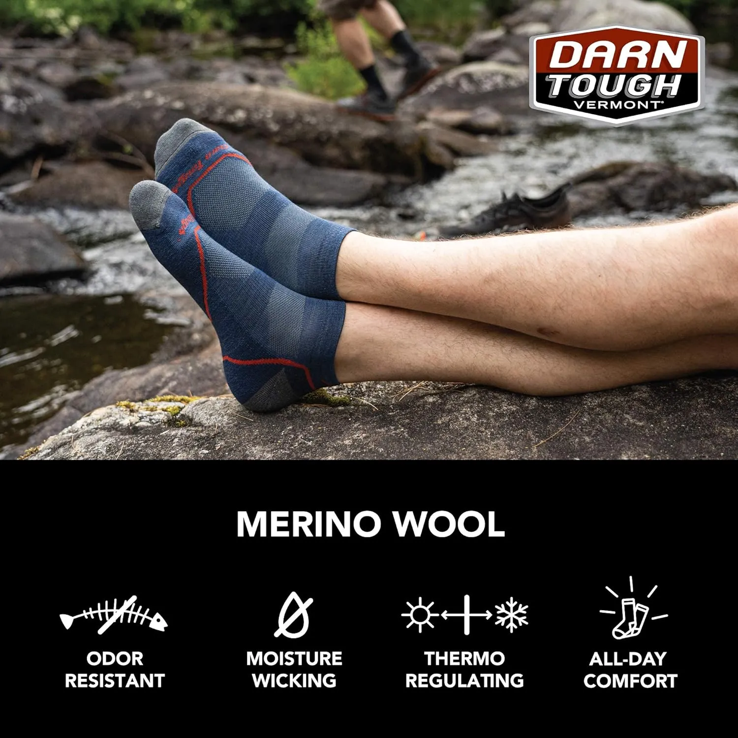 Darn Tough (1990) Light Hiker No Show Lightweight with Cushion Men's Sock