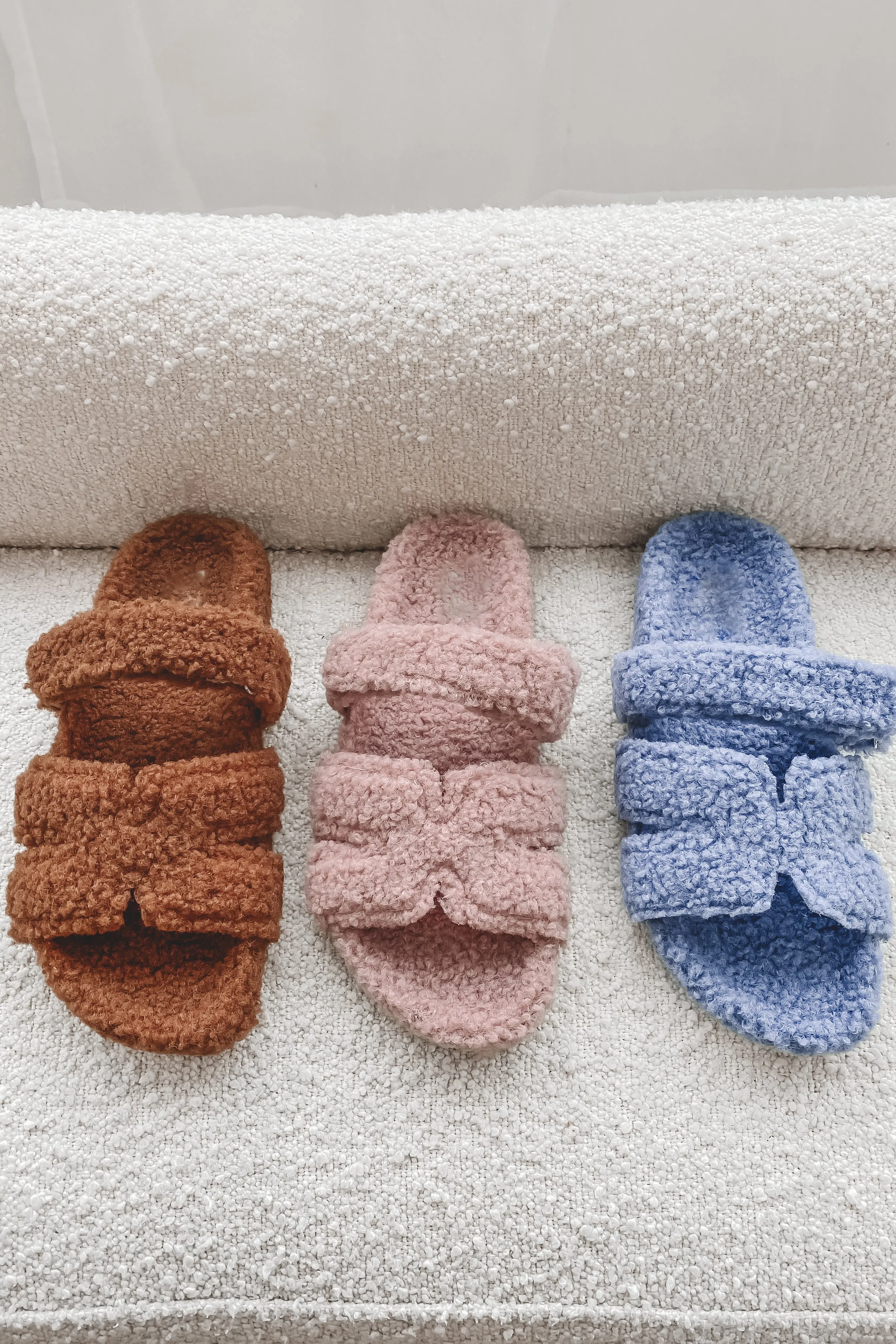 DEAL Comfy Is The New Cool Blue Furry Slipper Slides