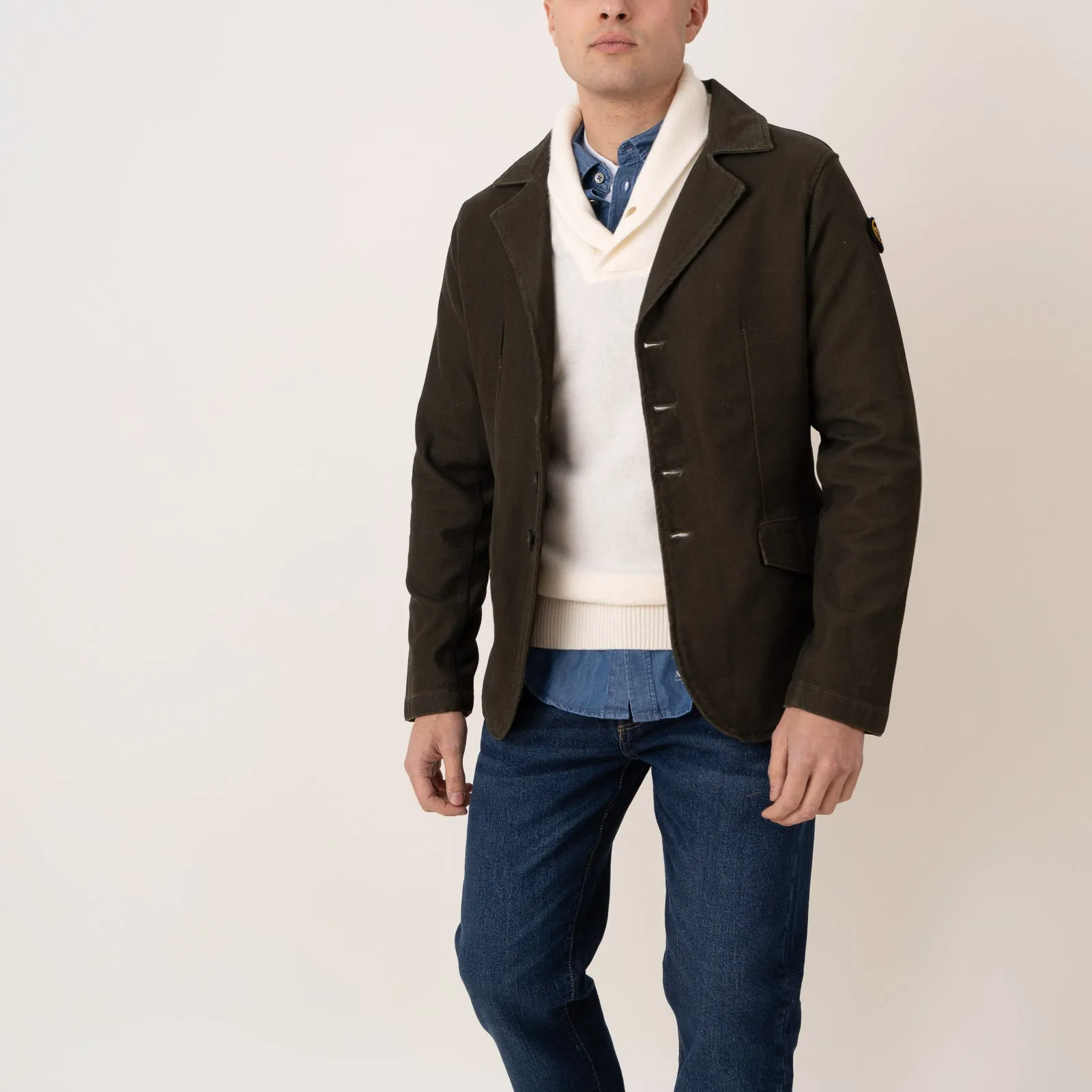 Denver Comfort Twill Printed Jacket - Olive