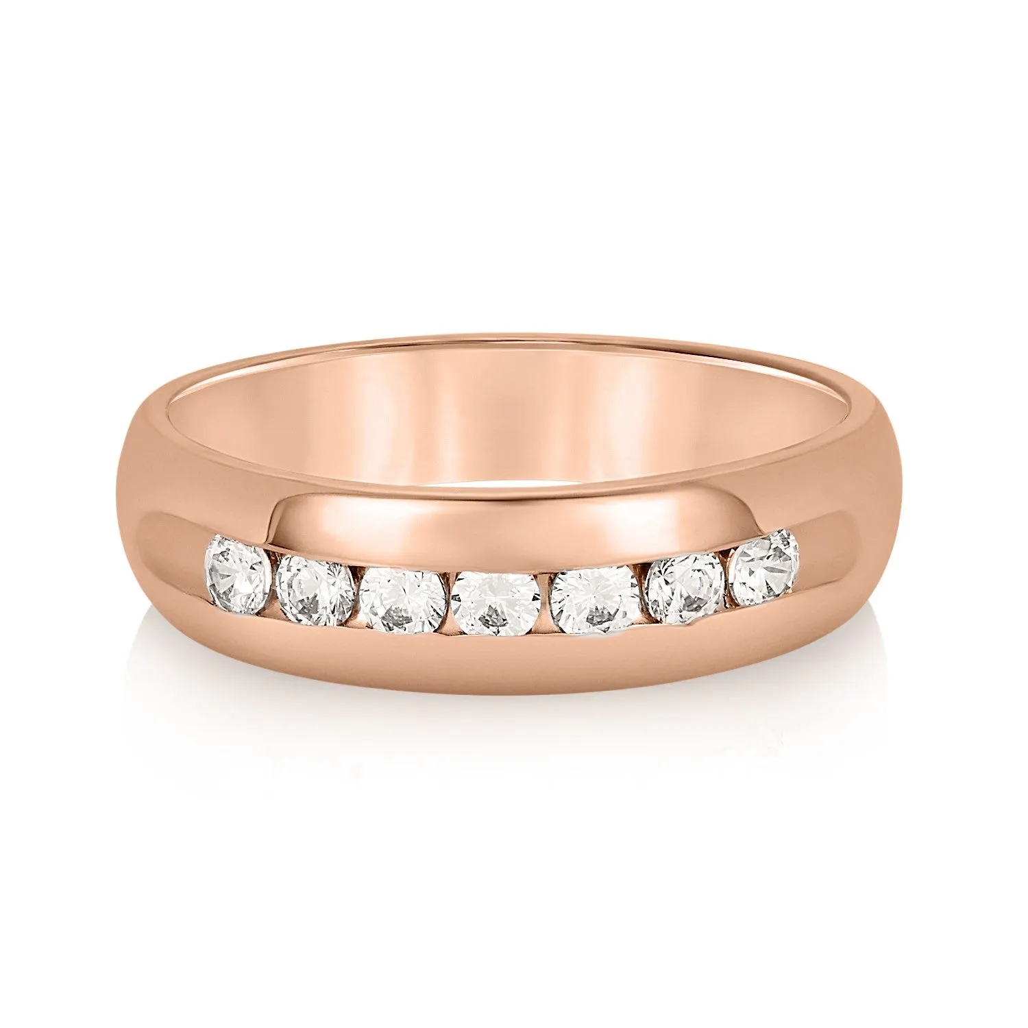 Domed Channel Set Men's Diamond Wedding Band