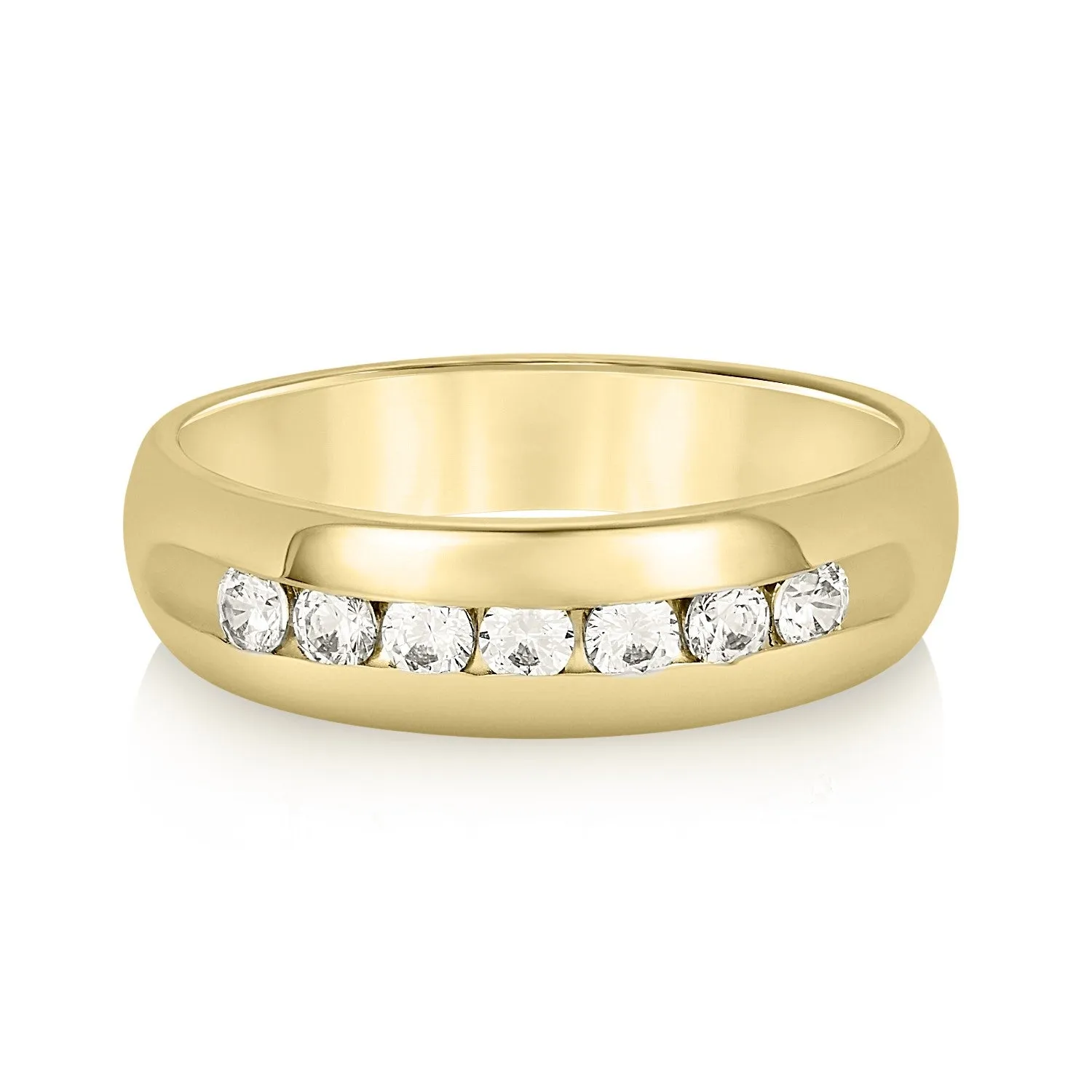 Domed Channel Set Men's Diamond Wedding Band