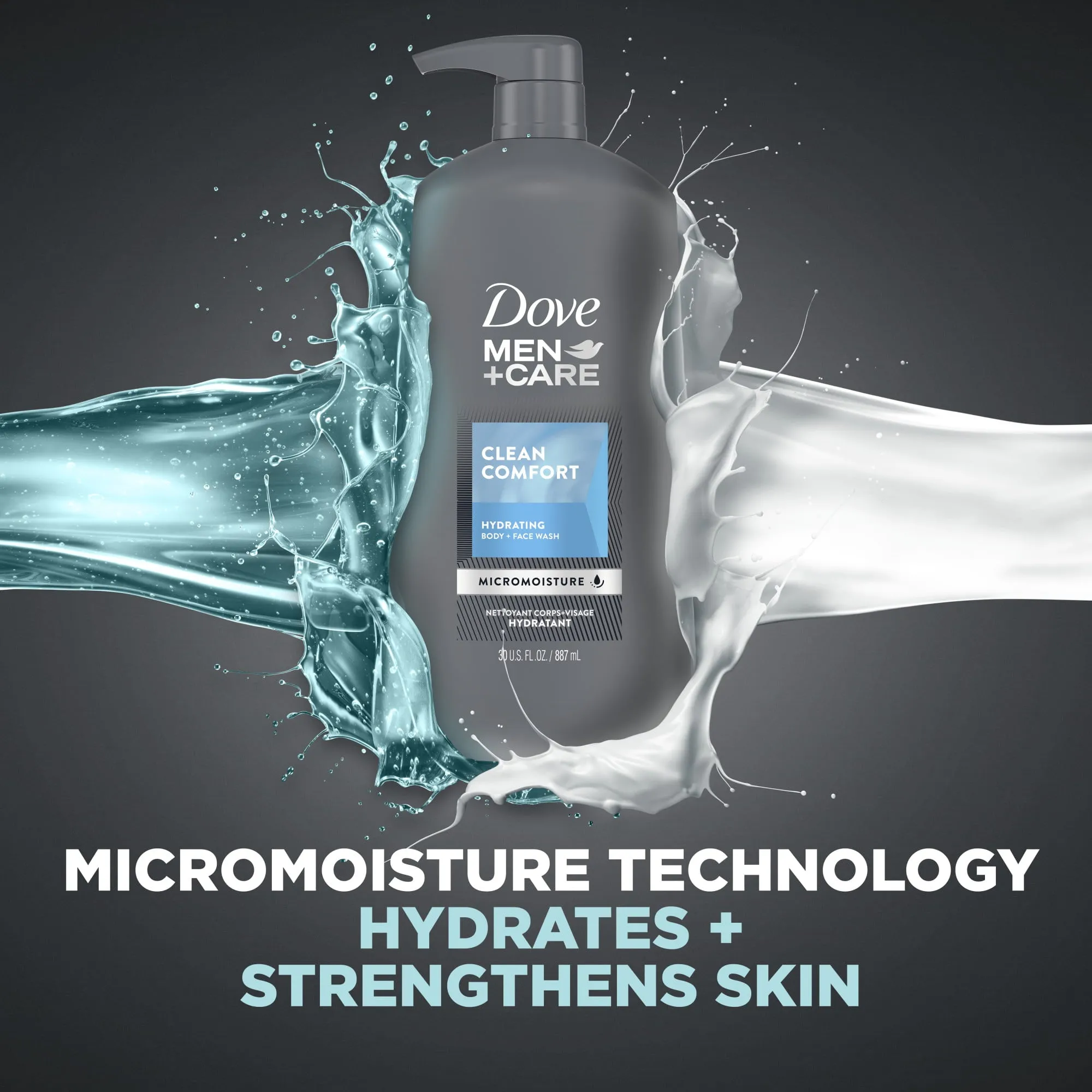 Dove Men Care Body Wash and Face Wash Clean Comfort 30 Oz