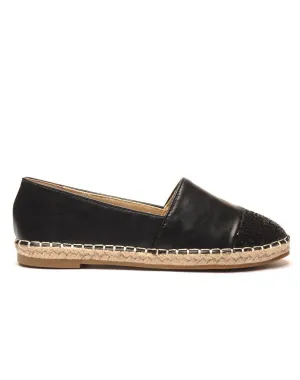 Espadrille noire à paillettes