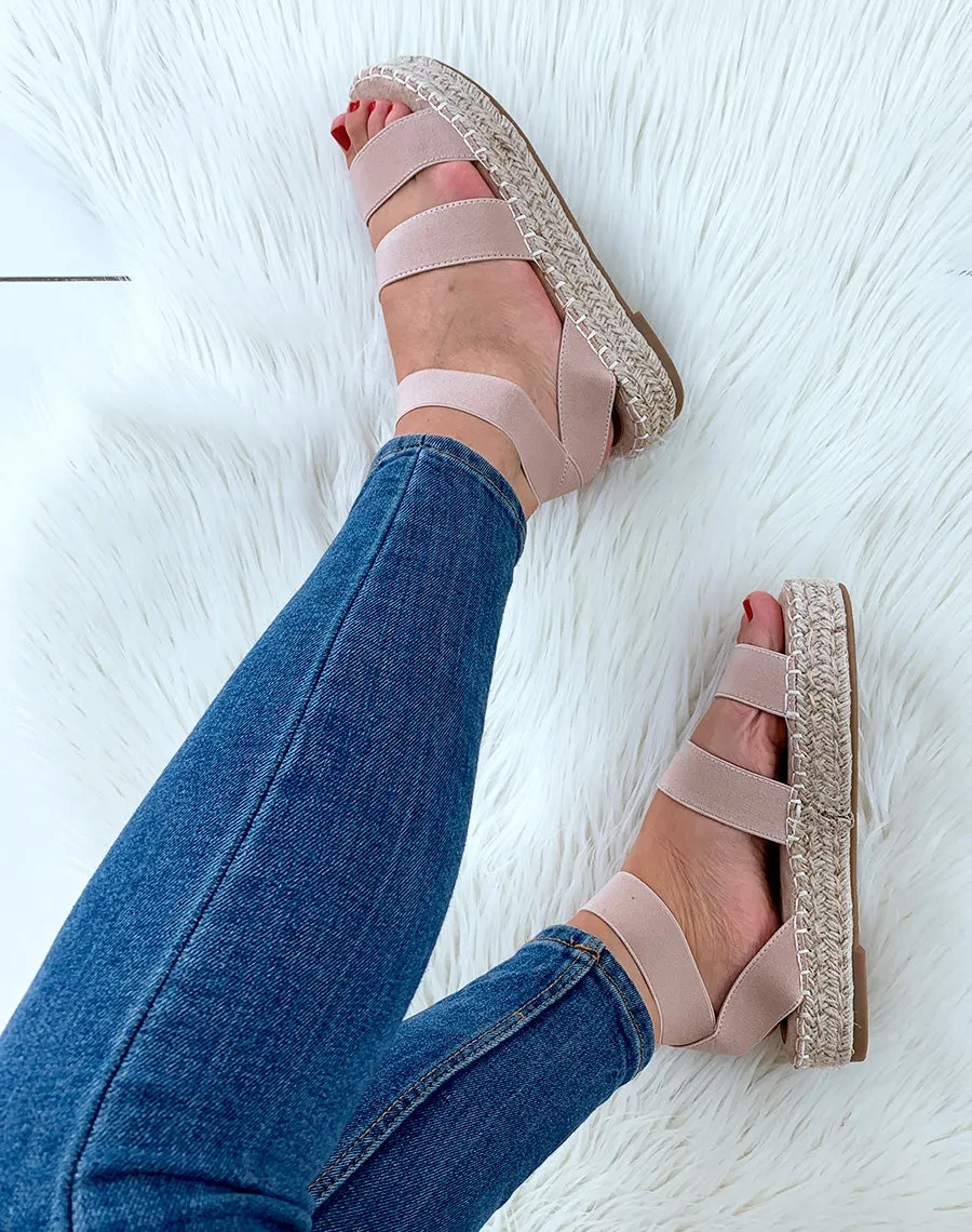 Espadrilles compensées beige