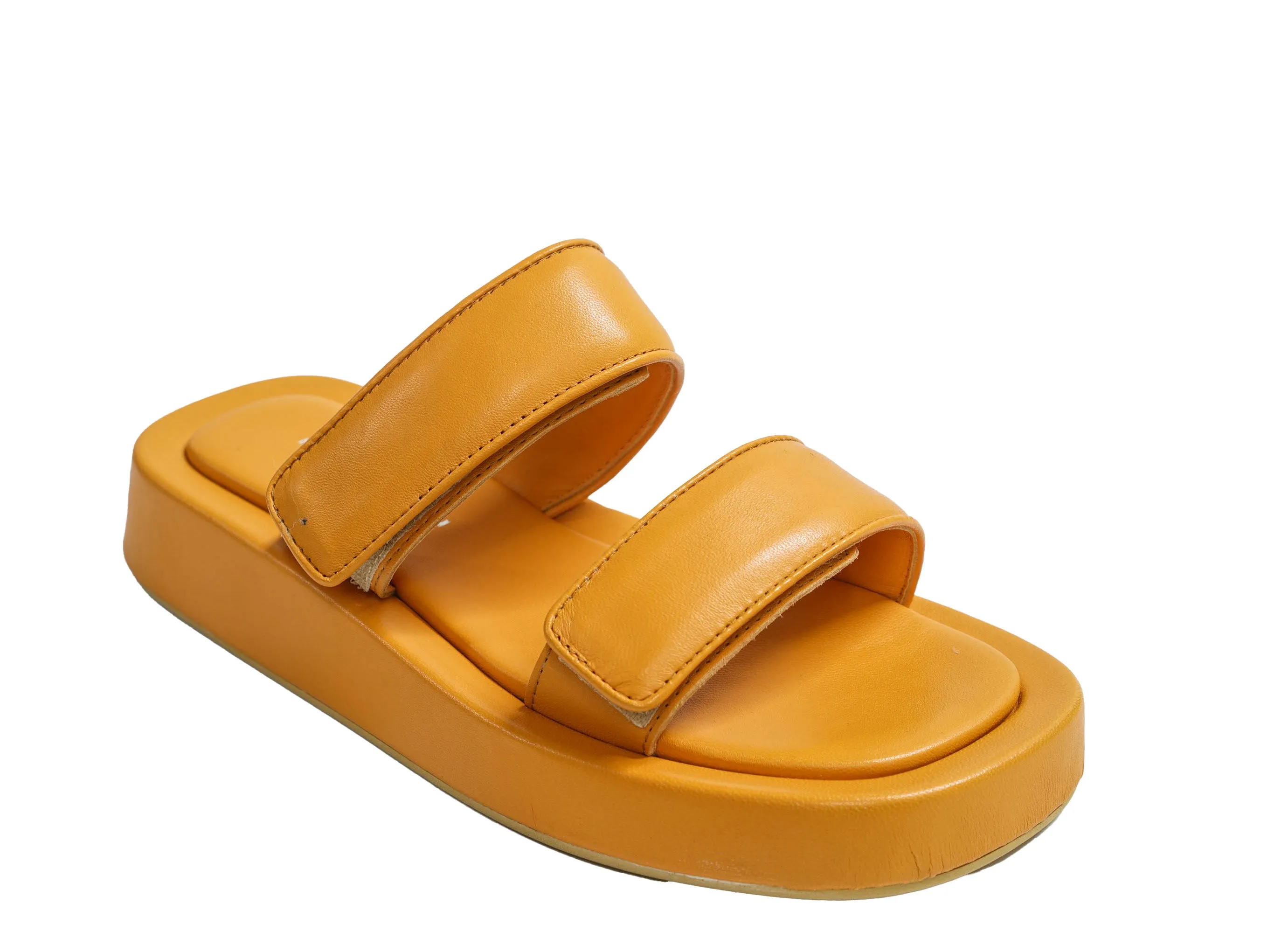 Fabio Rusconi Women’s Papaya Leather Velcro Flats Mila