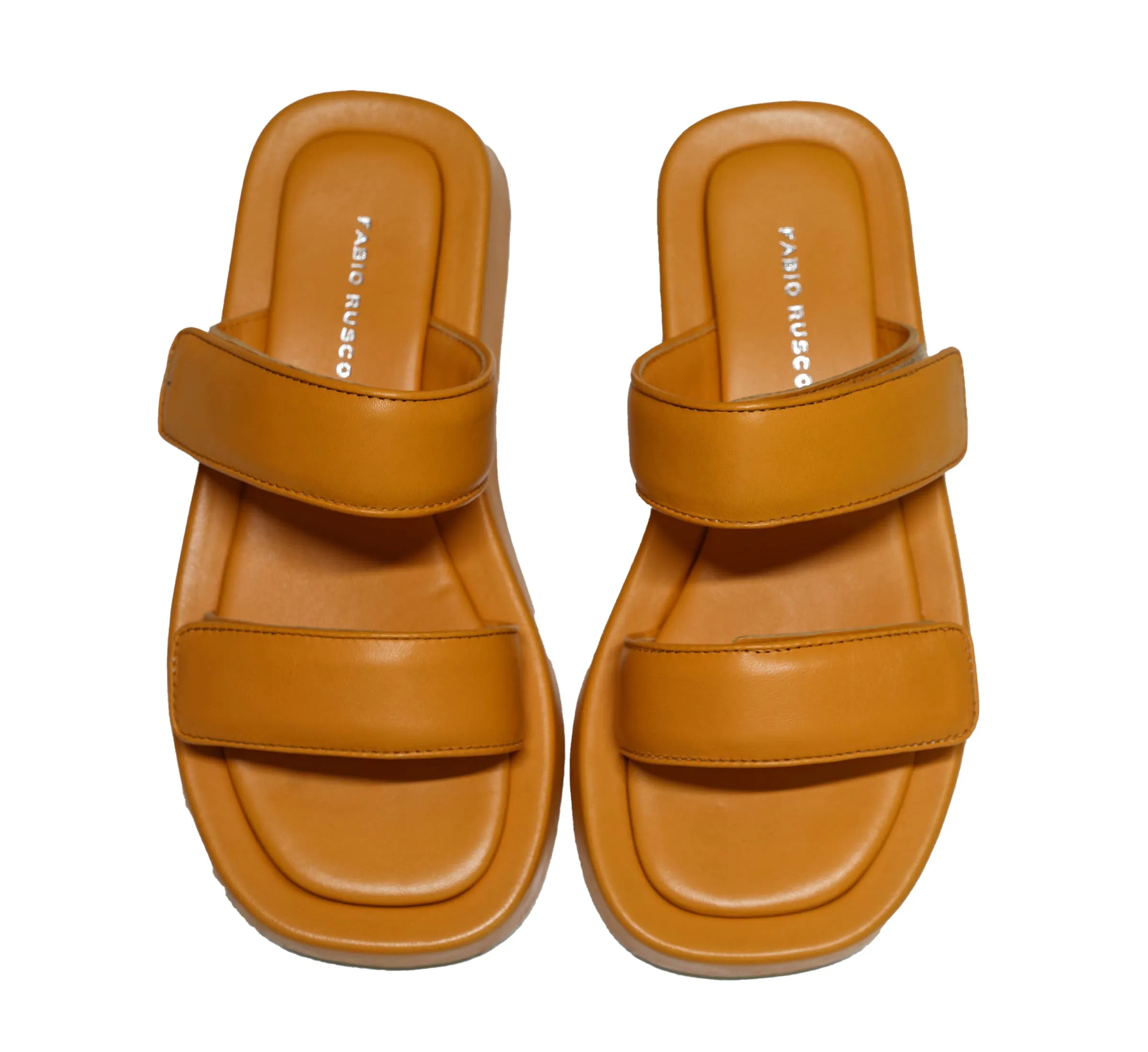 Fabio Rusconi Women’s Papaya Leather Velcro Flats Mila
