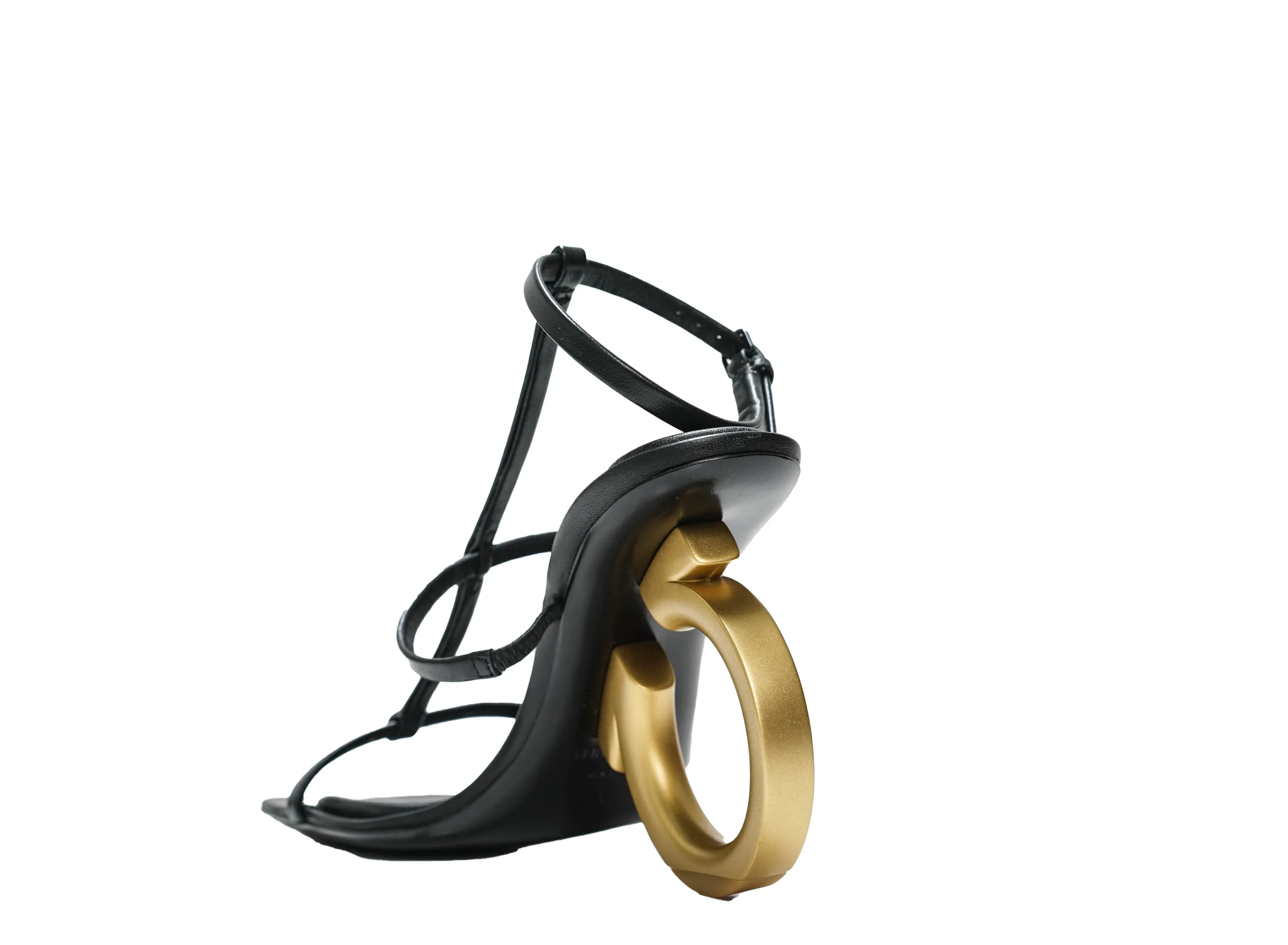 Ferragamo Women's Black Leather Sandal Elina 10.5cm 0760225 50% OFF