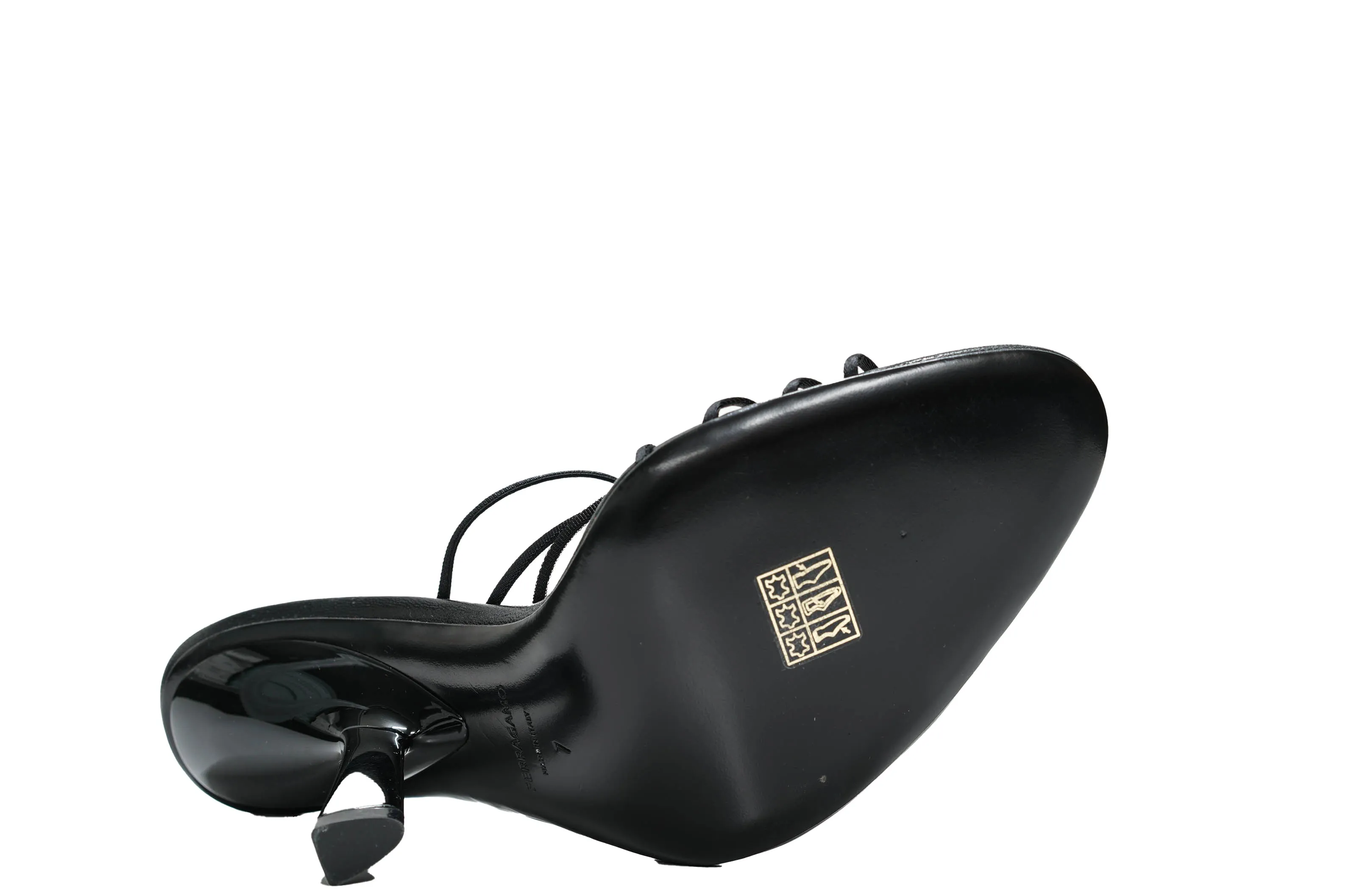 Ferragamo Women's Black Leather Strap Sandal Altaire 10.5cm 0760289 50% OFF
