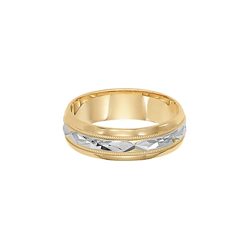 Fink's Men's 6mm 14K Two-Tone Comfort Fit Wedding Band