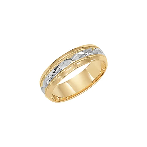 Fink's Men's 6mm 14K Two-Tone Comfort Fit Wedding Band