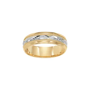 Fink's Men's 6mm 14K Two-Tone Comfort Fit Wedding Band