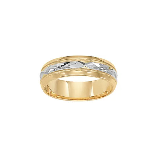 Fink's Men's 6mm 14K Two-Tone Comfort Fit Wedding Band