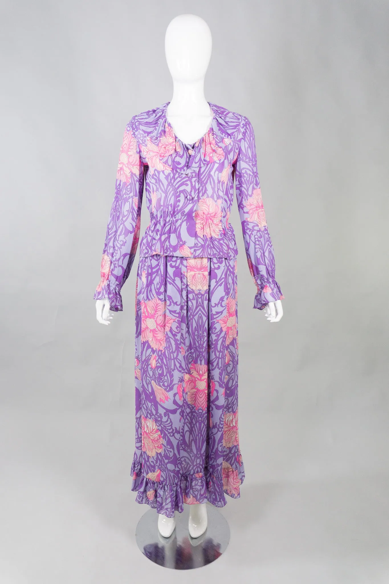 Floral Blouse & Skirt