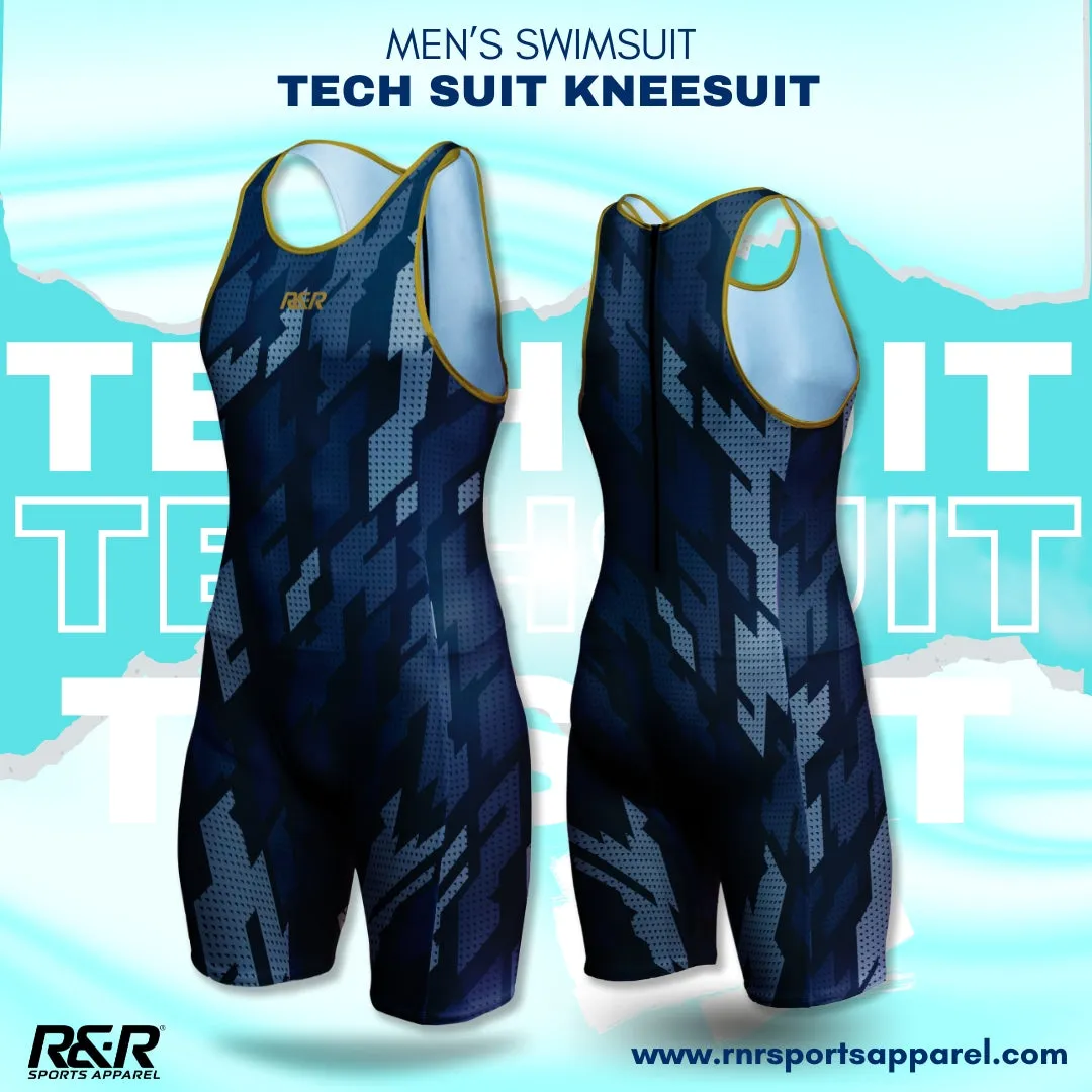 Galactic Nebula Men's Zipper Back Kneeskin Tech Suit Swimsuit
