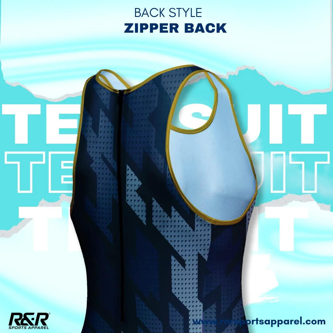Galactic Nebula Men's Zipper Back Kneeskin Tech Suit Swimsuit