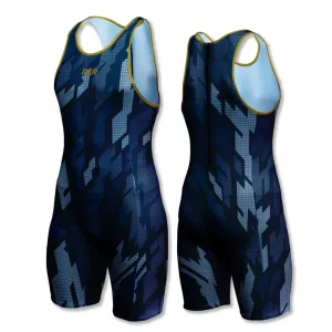 Galactic Nebula Men's Zipper Back Kneeskin Tech Suit Swimsuit